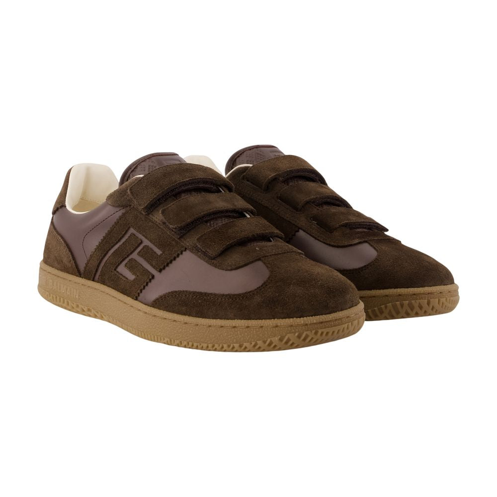 Swan Scratch Sneakers - Balmain - Leder - Braun