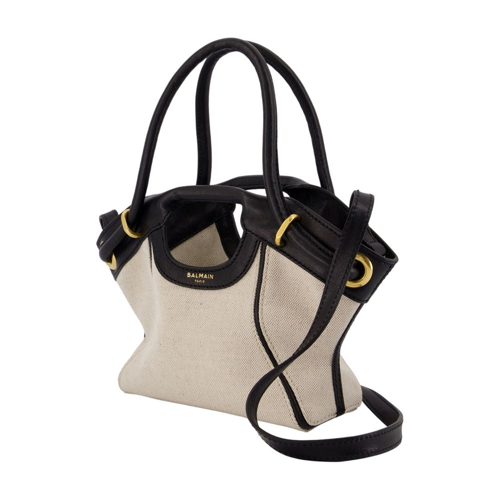 Handtasche Small - Balmain - Leder - Elfenbein
