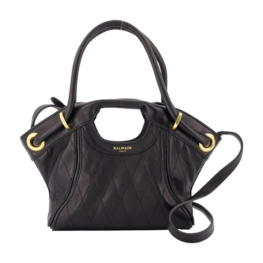 Handtasche Small - Balmain - Leder - Schwarz