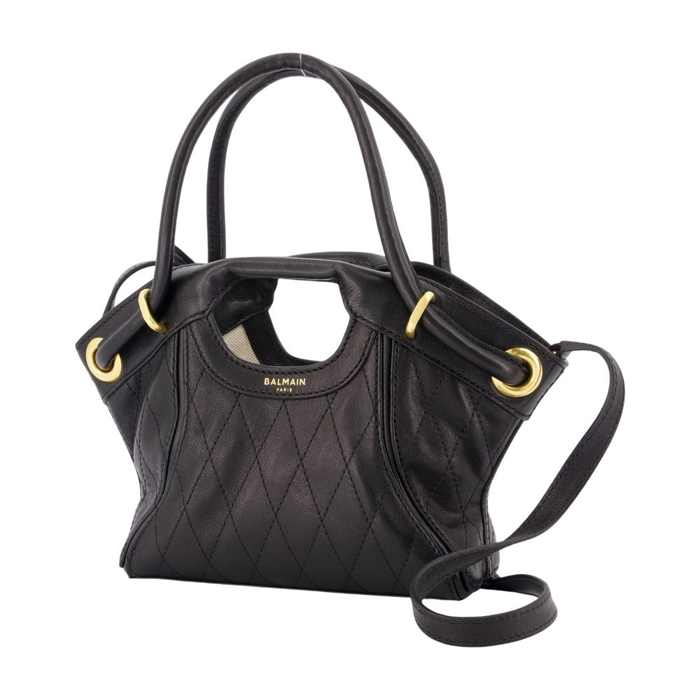 Handtasche Small - Balmain - Leder - Schwarz