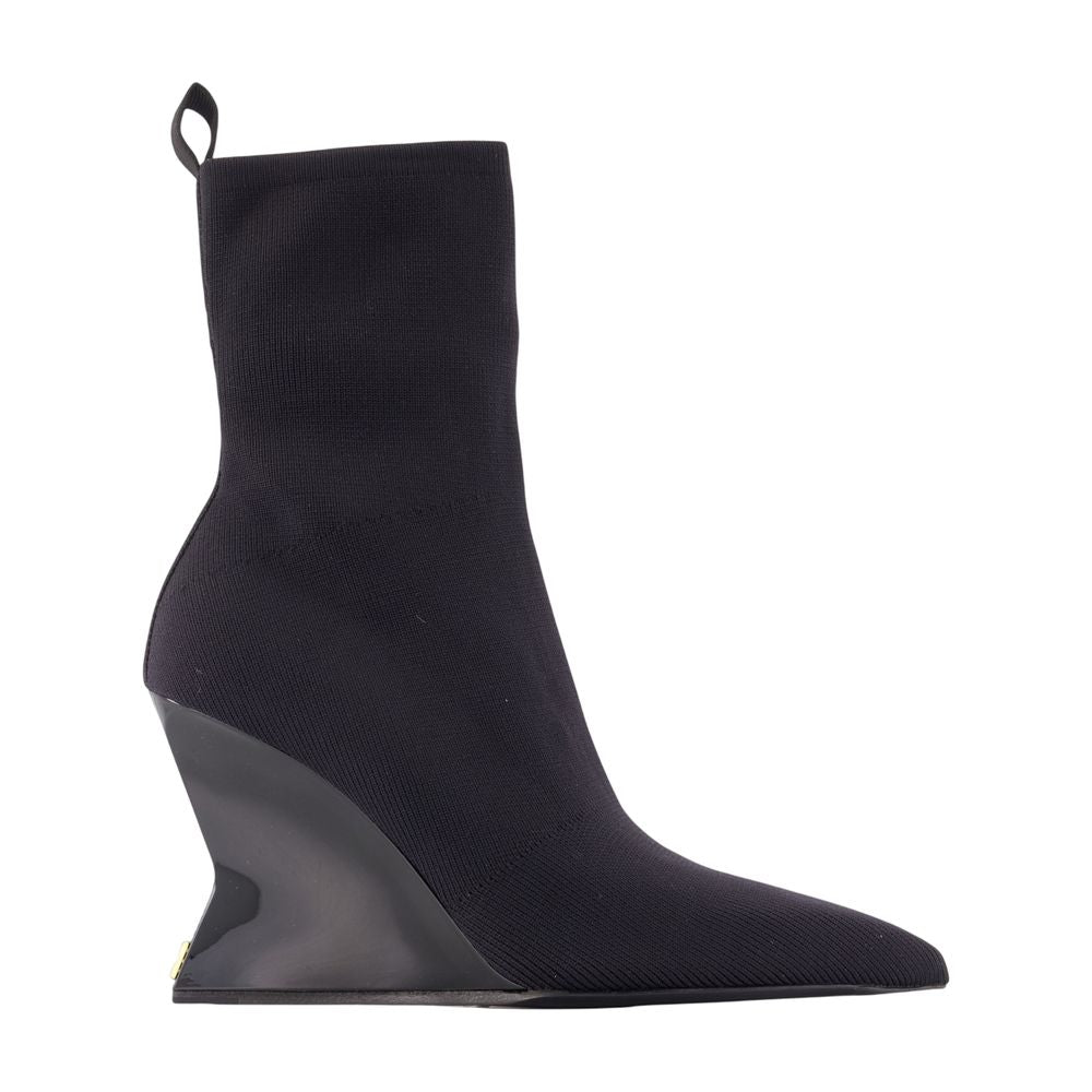 Wedge Stiefeletten - Balmain - Baumwolle - Schwarz