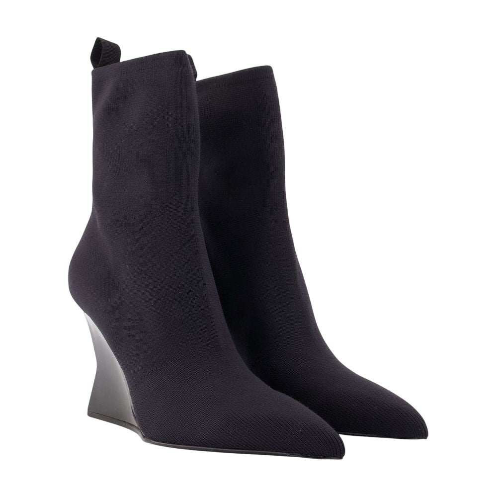 Wedge Stiefeletten - Balmain - Baumwolle - Schwarz