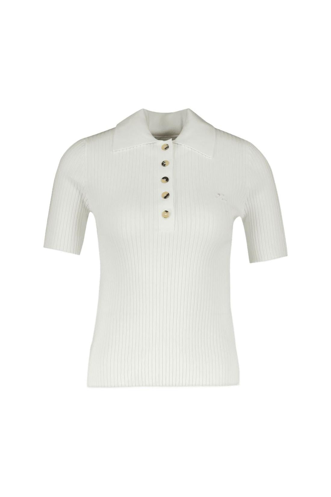 Courreges-Signature Polo - Courreges - Baumwolle - Weiß-Shirts-Black-Deal-Outlet-by-ARCHIVIST