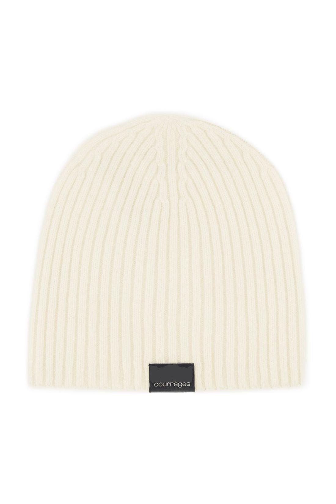 Courreges-Ac Ribbed Mütze - Courreges - Wolle - Neutral-Outdoor-Black-Deal-Outlet-by-ARCHIVIST