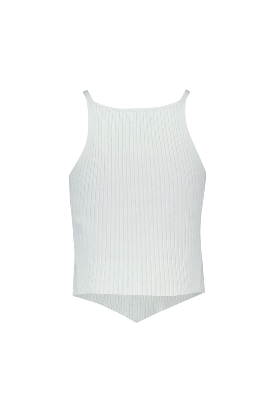 Courreges-Pointy Signature T-Shirt - Courreges - Viskose - Weiß-Shirts-Black-Deal-Outlet-by-ARCHIVIST