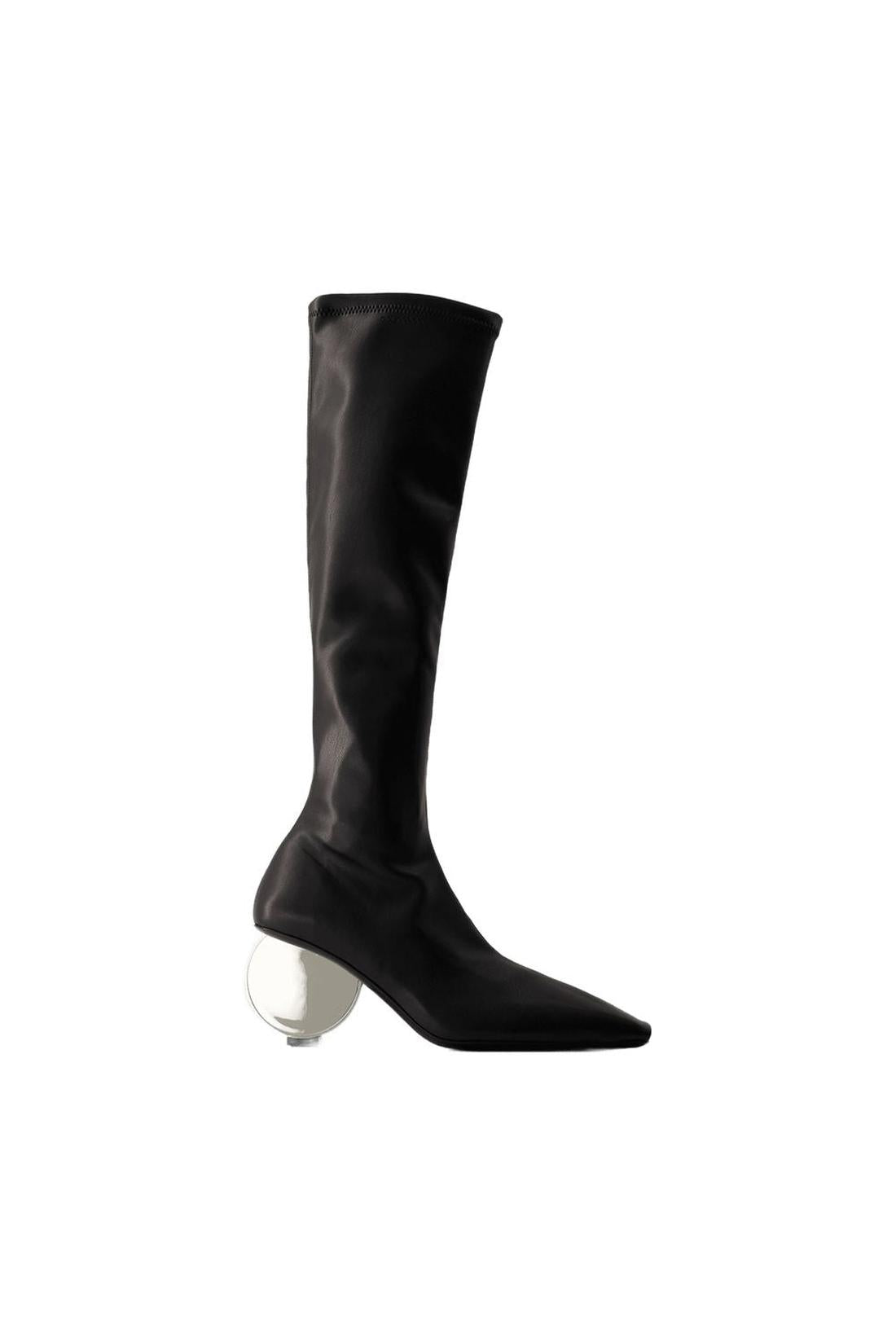 Circle Boots - Courreges - Faux Leather - Black