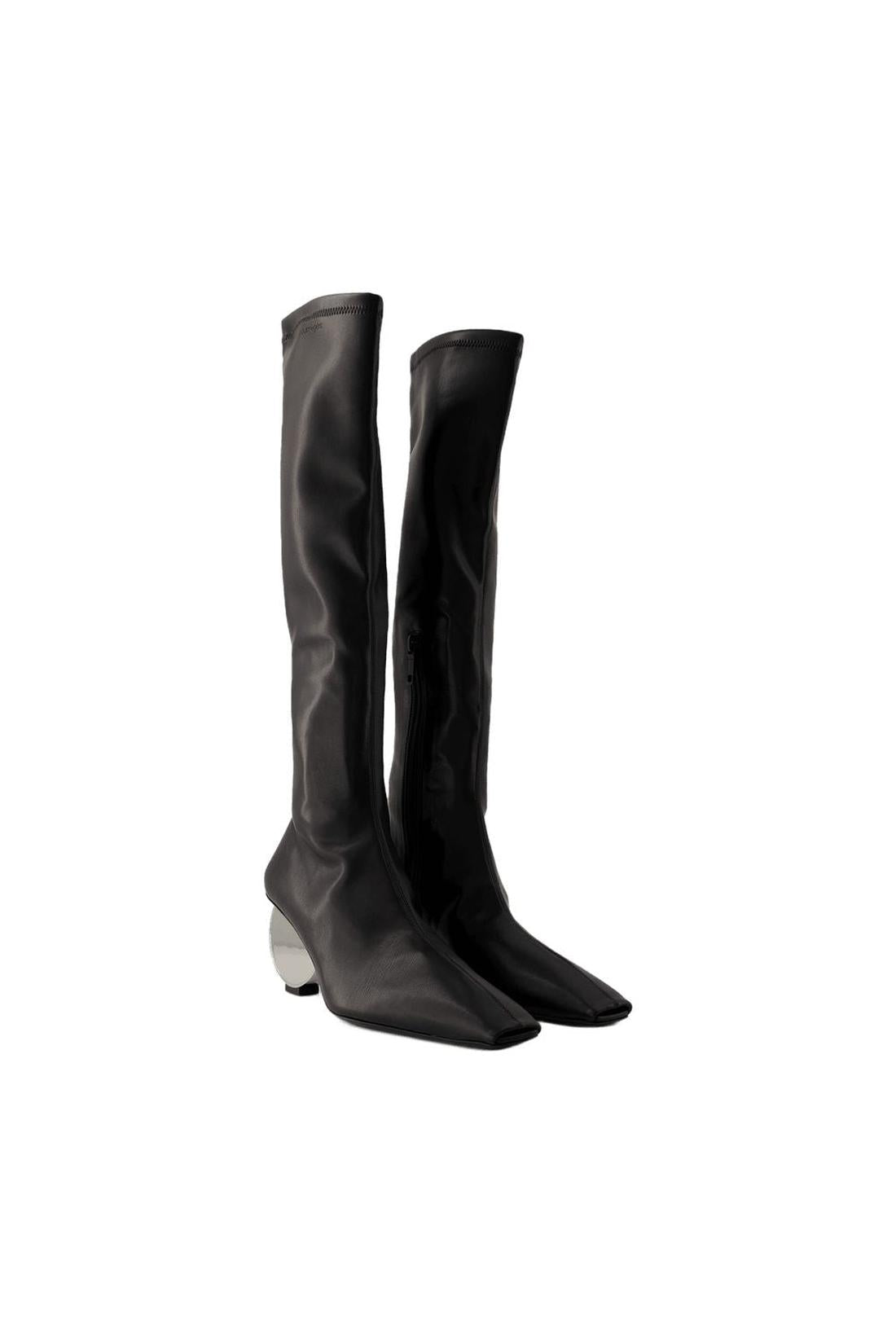 Circle Boots - Courreges - Faux Leather - Black