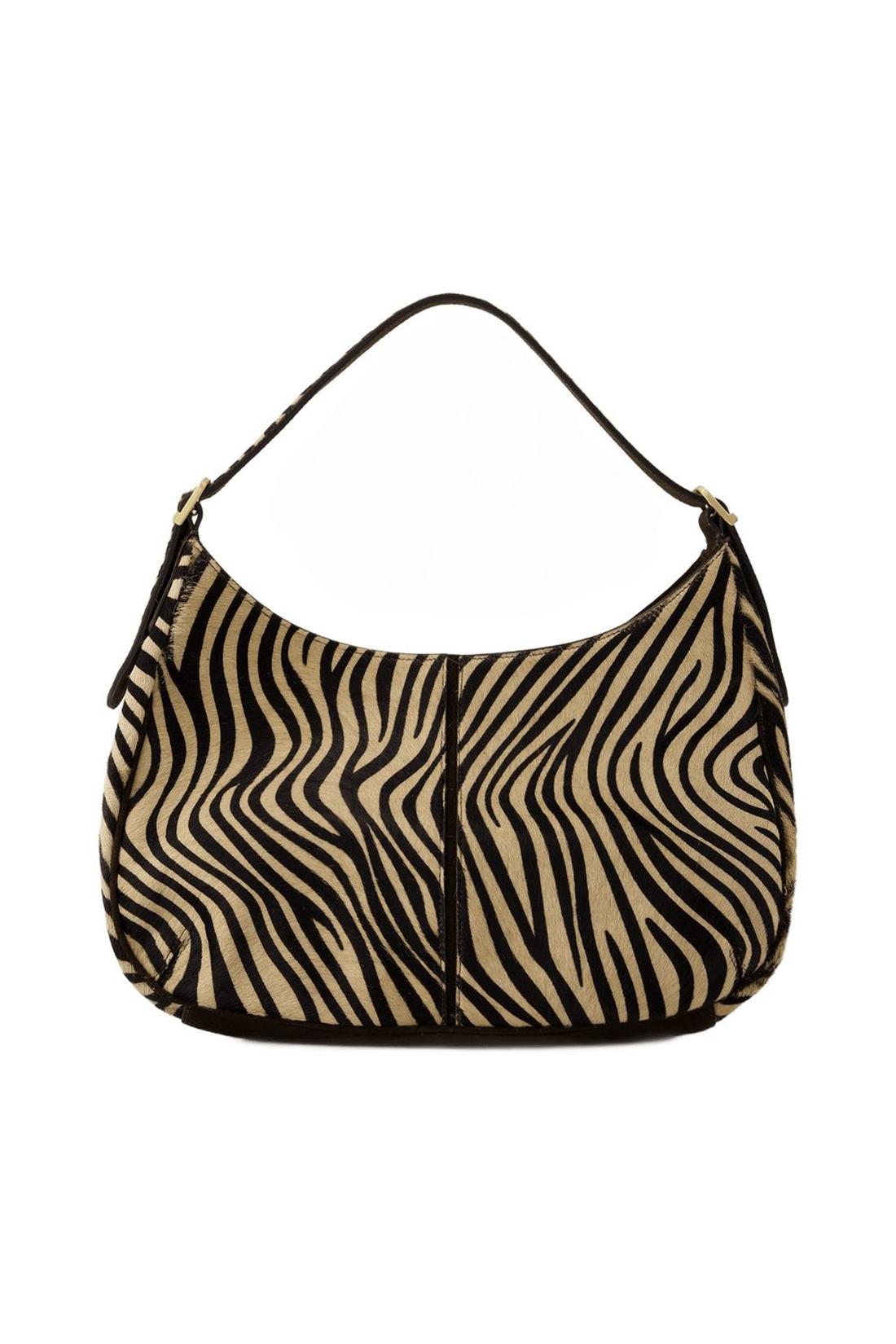 Hobo Big Bag - Rouje - Leder - Beige Zebra