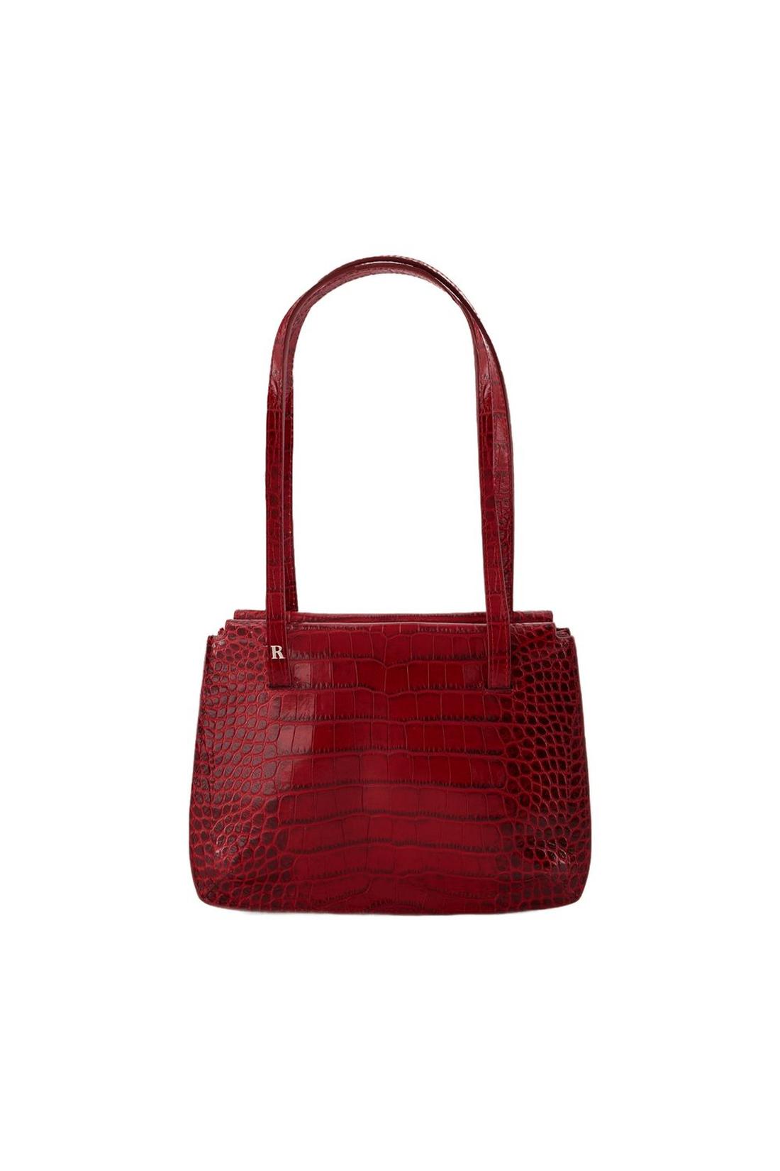 Apero handbag - Rouje - leather - croc red