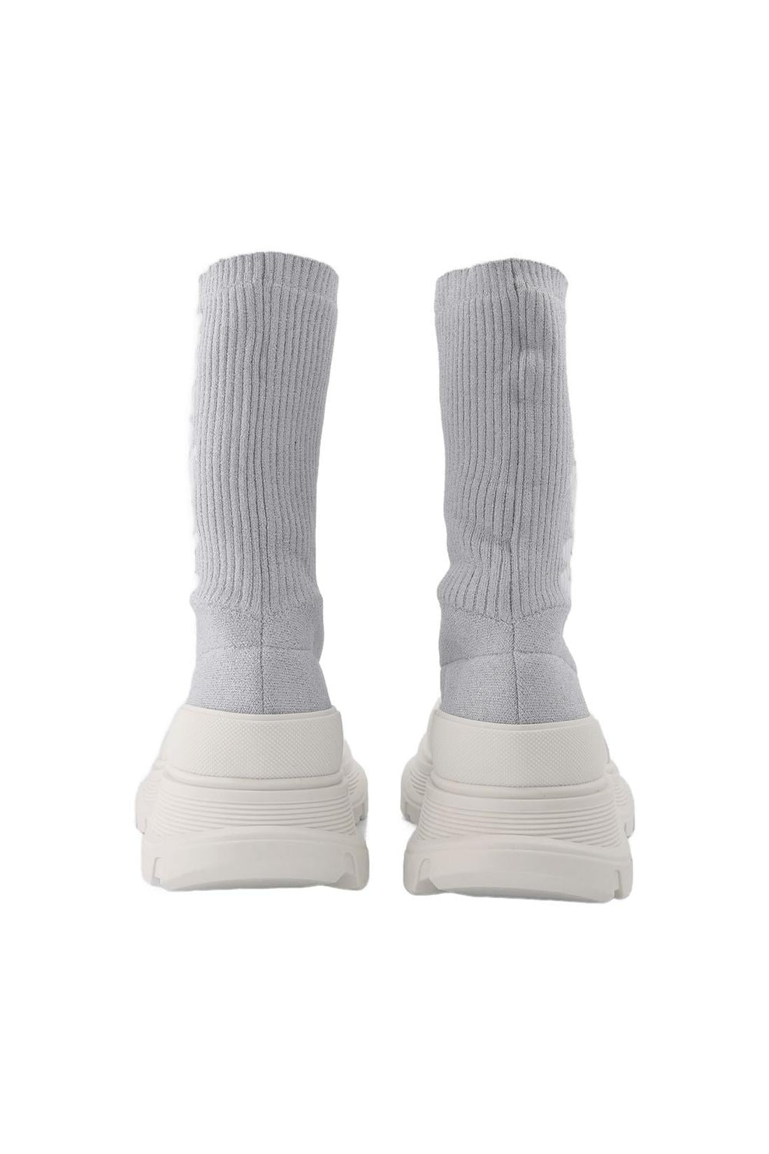 Tread Slick Sneakers in silver &amp; white canvas