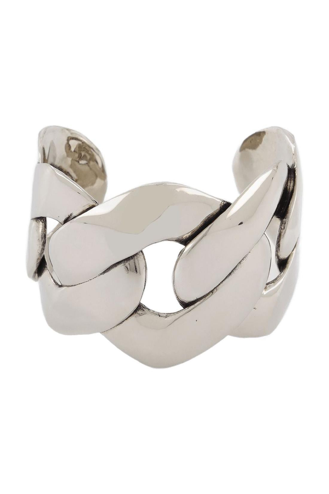 Ohrringe Manchette Chaîne aus silberfarbenem Messing