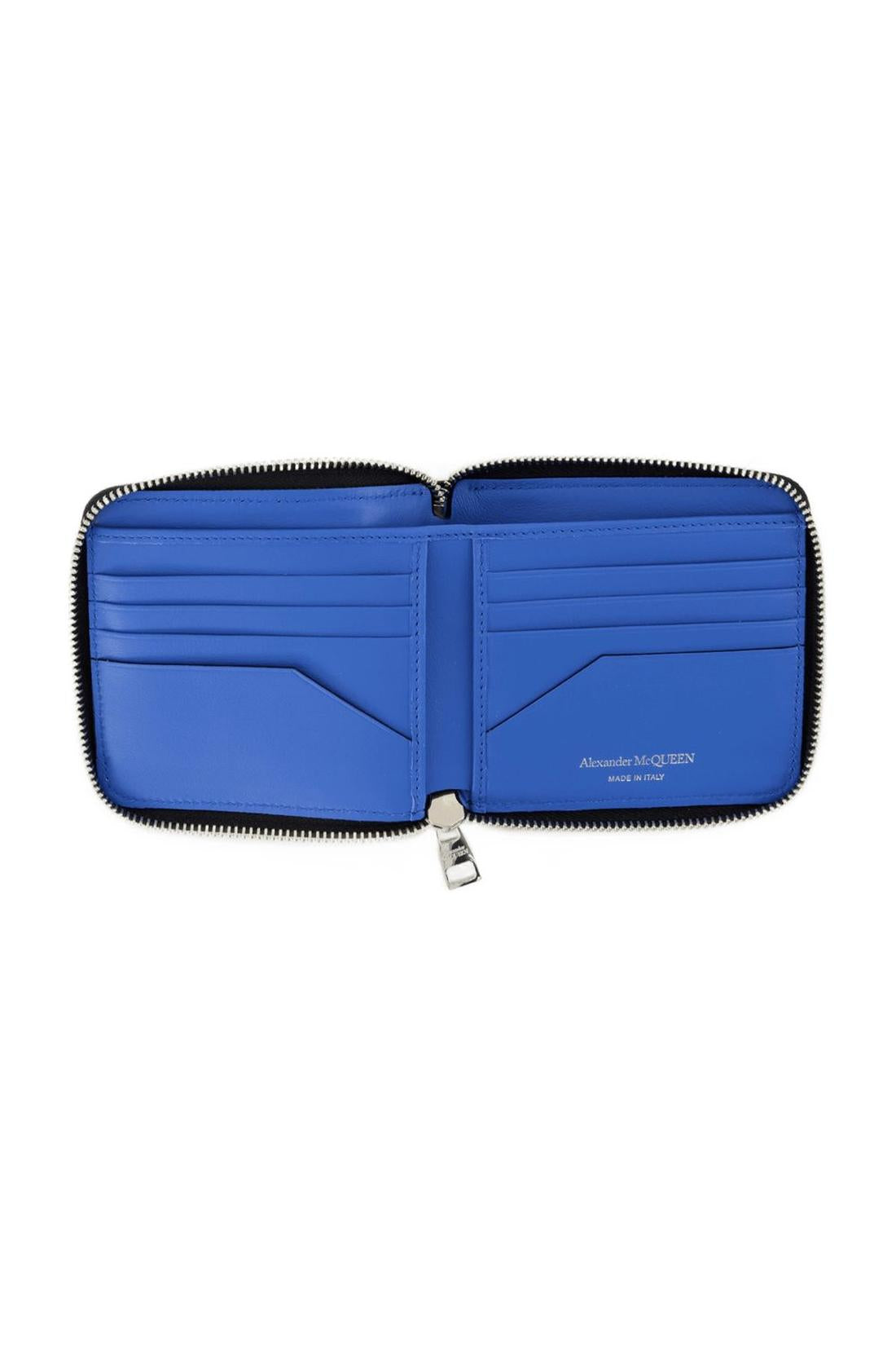 Zip Around Billfold Wallet - Alexander Mcqueen - Black - Leather