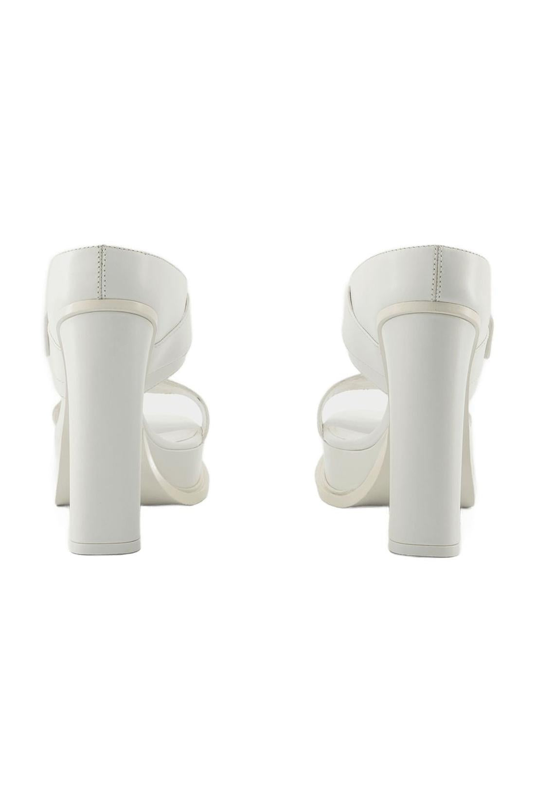 Leath S.Leath Sandalen - Alexander Mcqueen - Leder - Elfenbein/Silber