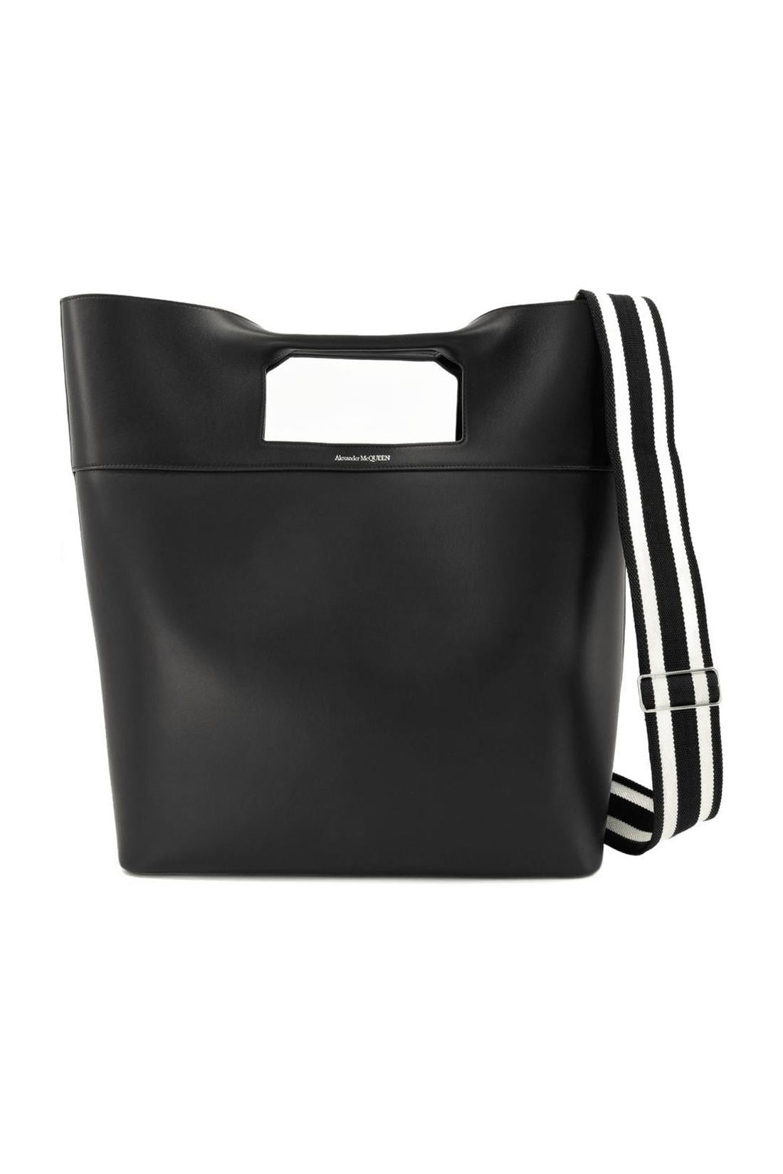 The Square Bow Ns Handbag - Alexander Mcqueen -  Black - Leather