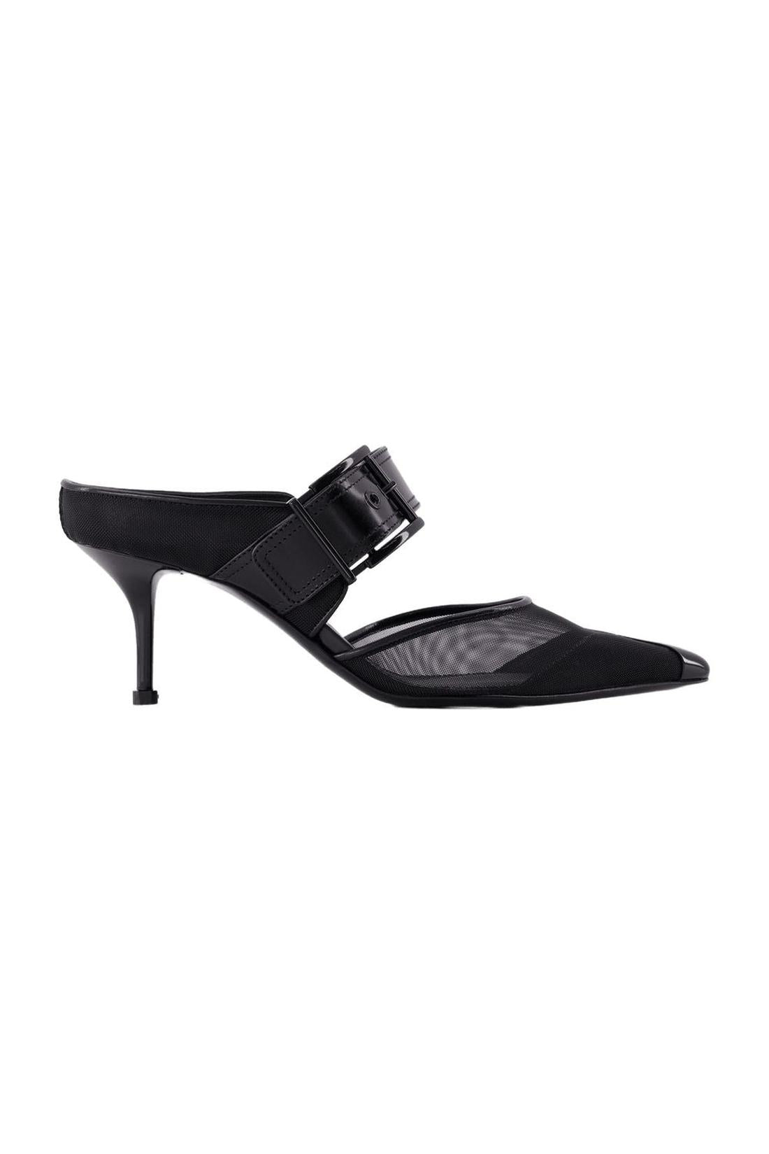 Mules Mit Punk-Schnalle - Alexander Mcqueen - Leder - Schwarz