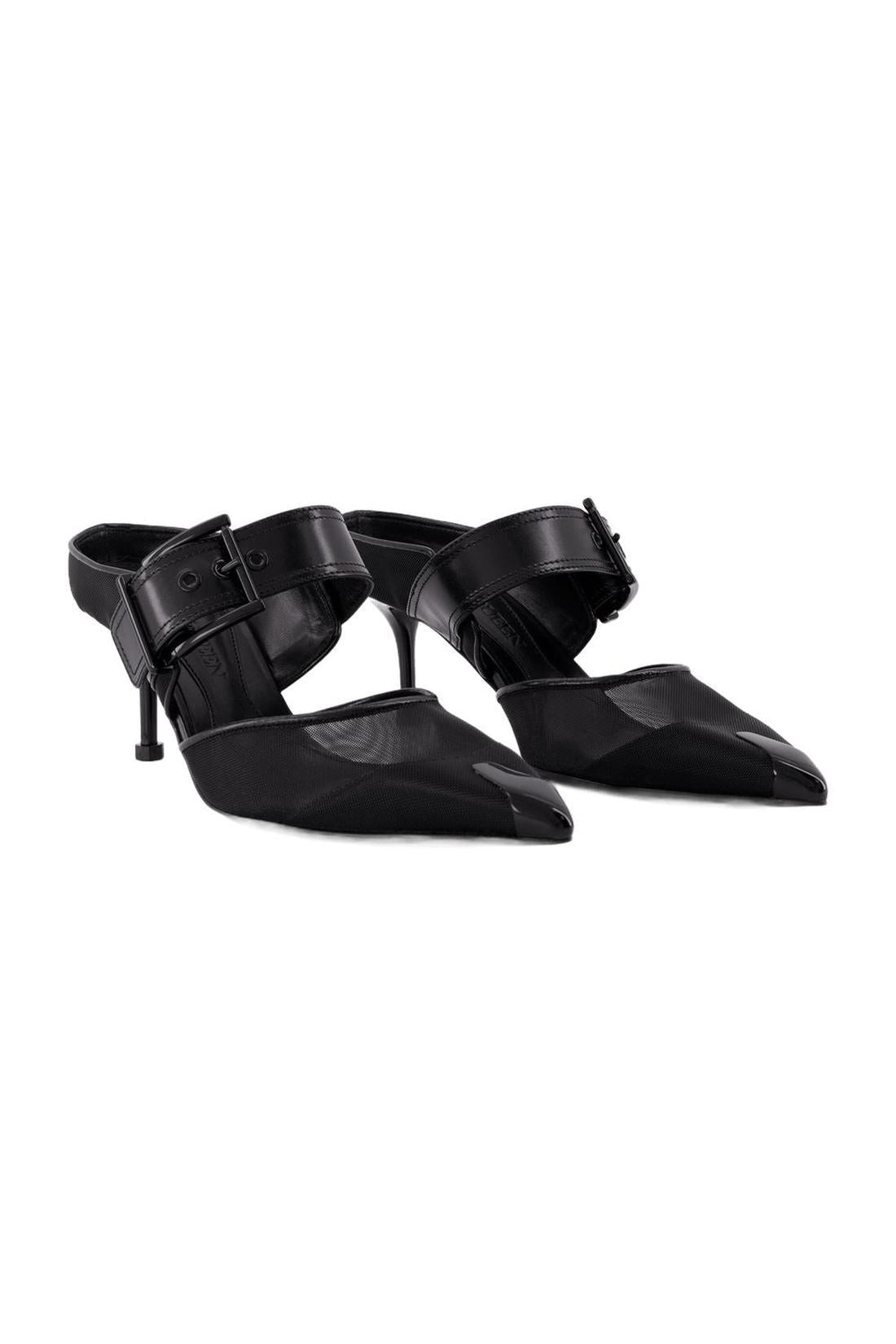 Mules Mit Punk-Schnalle - Alexander Mcqueen - Leder - Schwarz