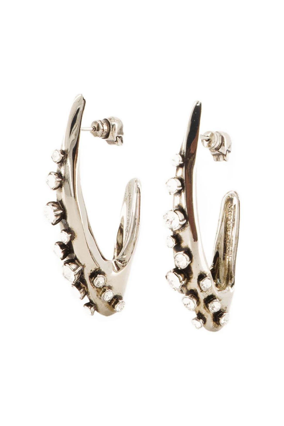 Alexander McQueen-Pave Ohrringe - Alexander Mcqueen - Silber-Schmuck-Black-Deal-Outlet-by-ARCHIVIST