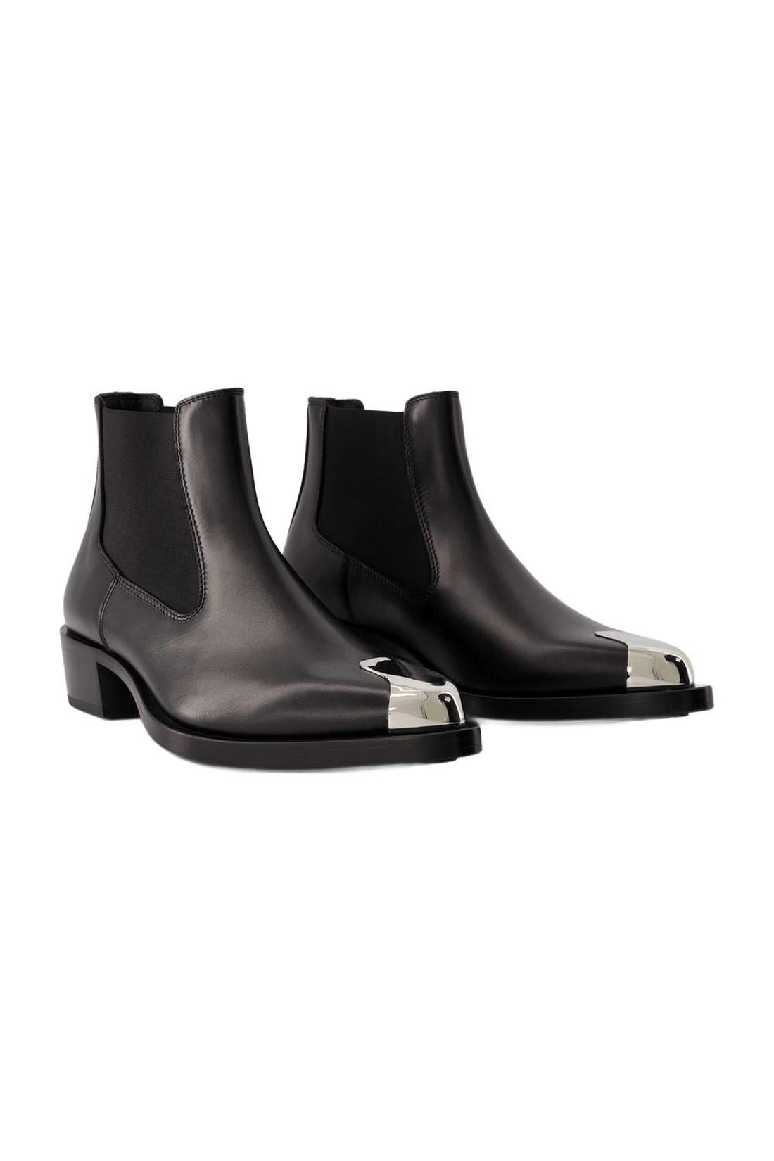 Chelsea boots - Alexander McQueen - Leather - Black/Silver