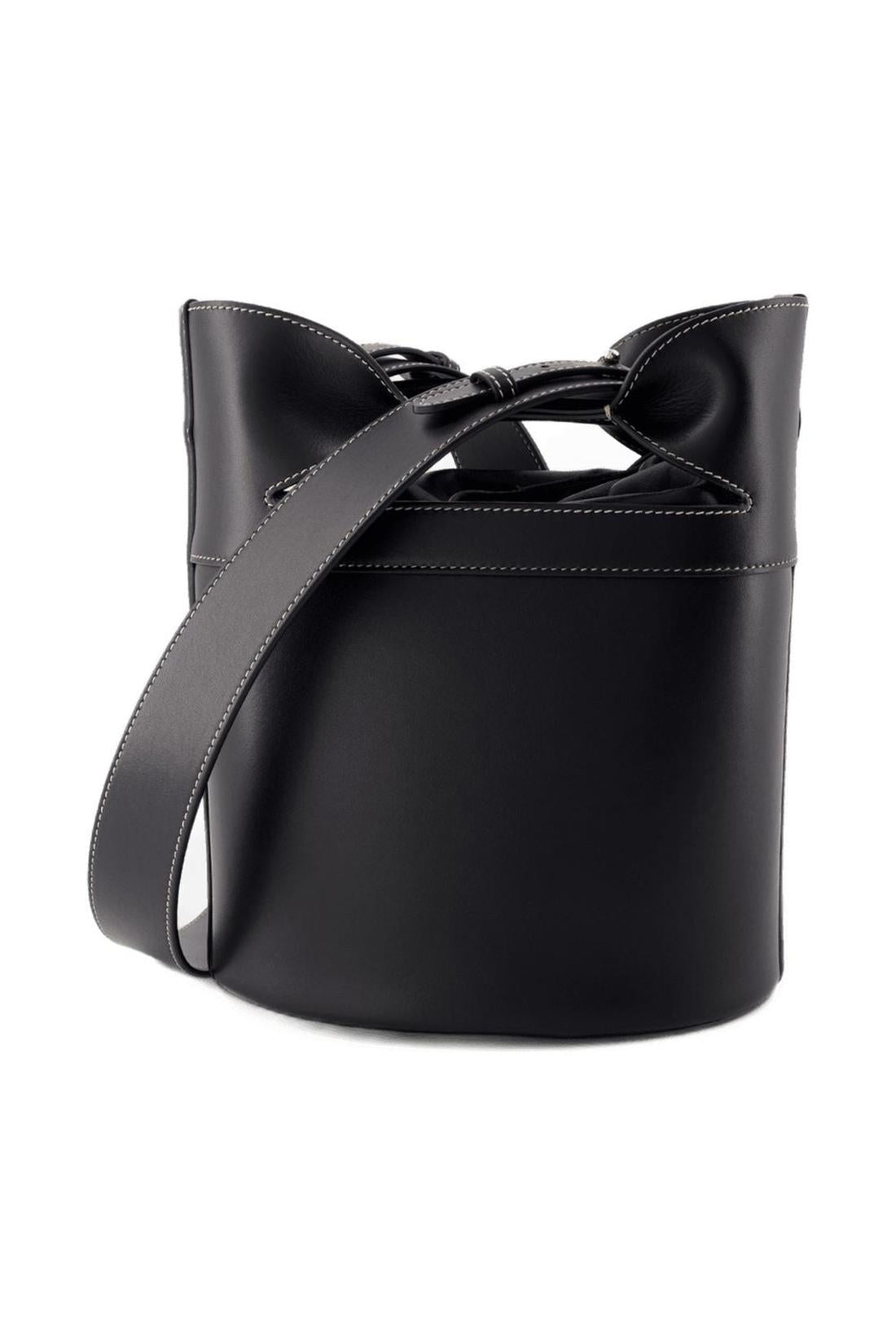 The Bucket Bow Shoulder Bag - Alexander McQueen - Leather - Black
