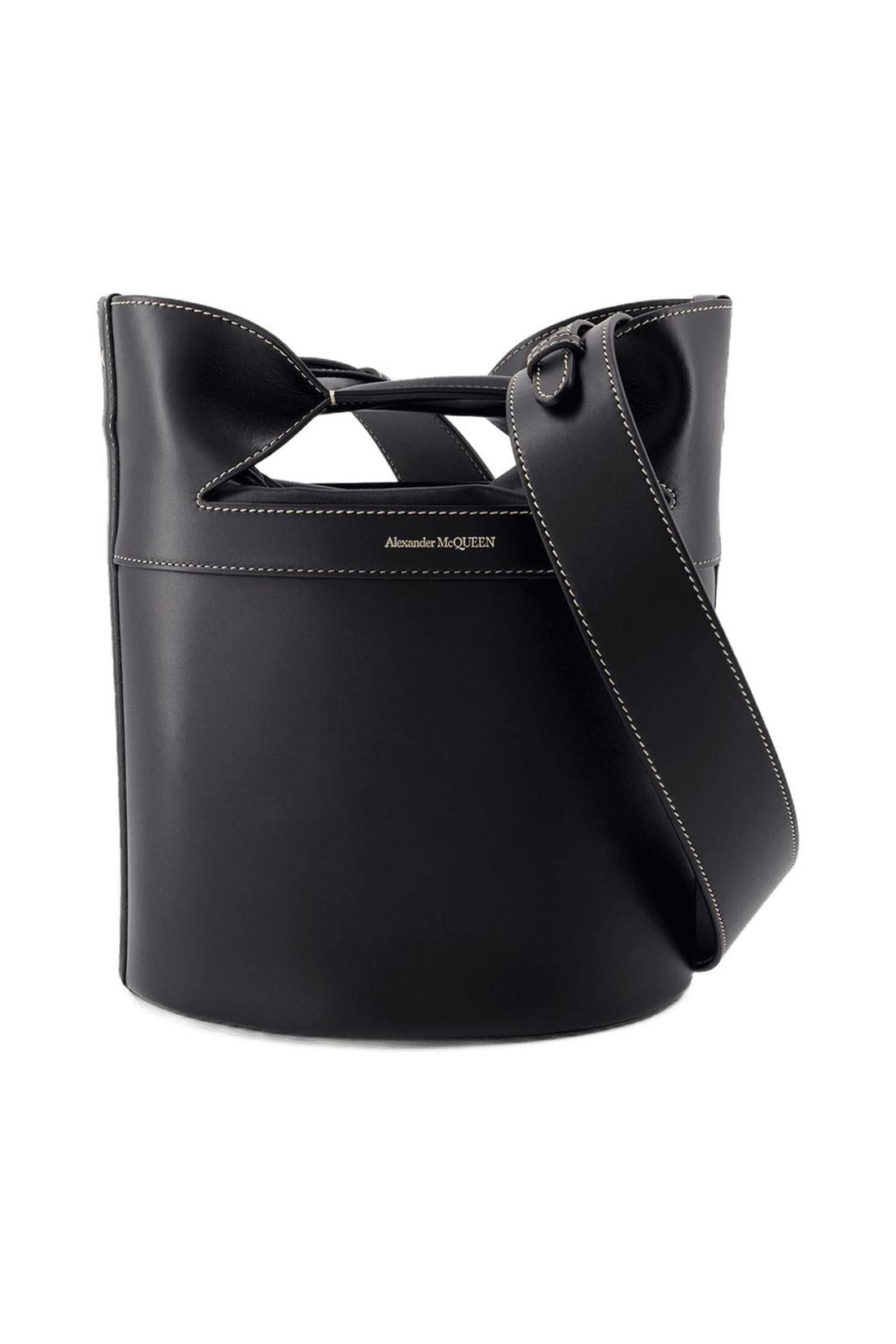 The Bucket Bow Shoulder Bag - Alexander McQueen - Leather - Black