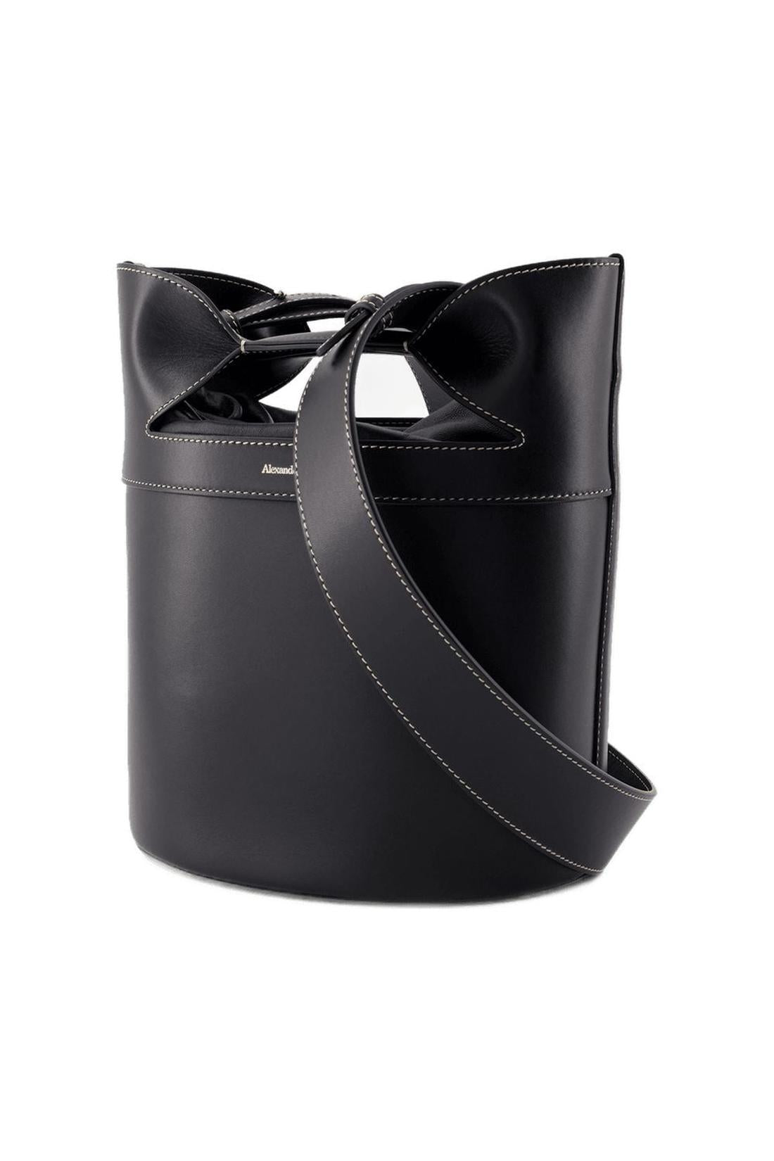 The Bucket Bow Shoulder Bag - Alexander McQueen - Leather - Black