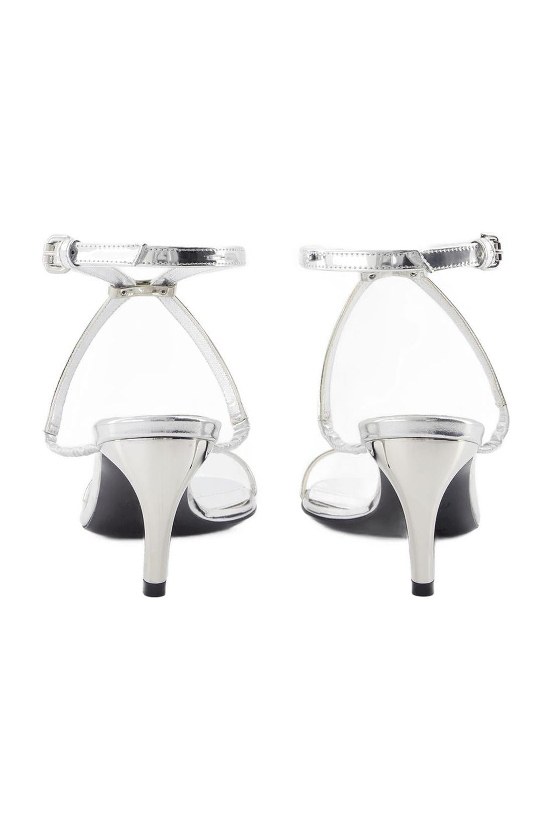 Seal sandals with heels - Alexander McQueen - leather - silver