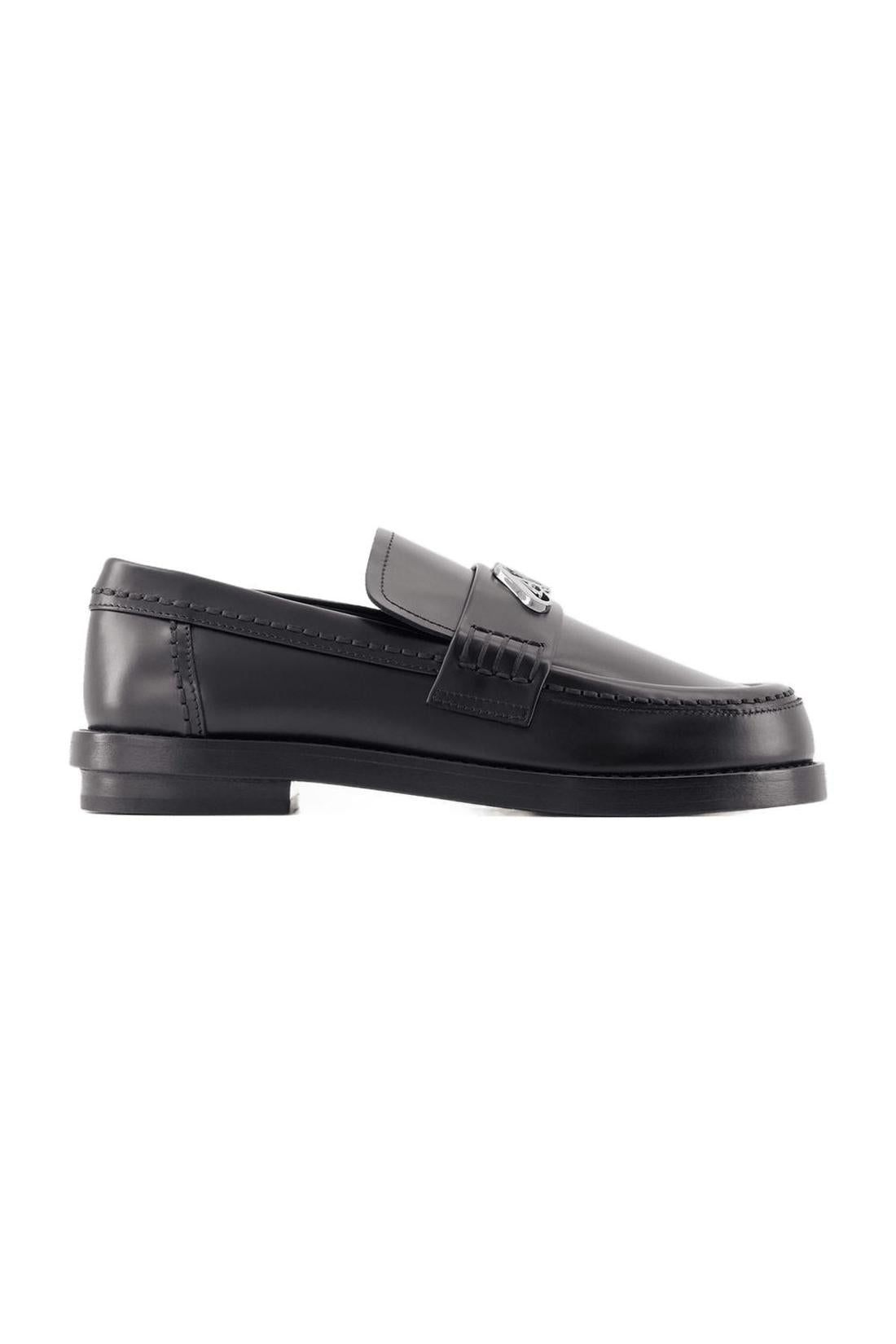 Seal moccasins - Alexander McQueen - leather - black/silver