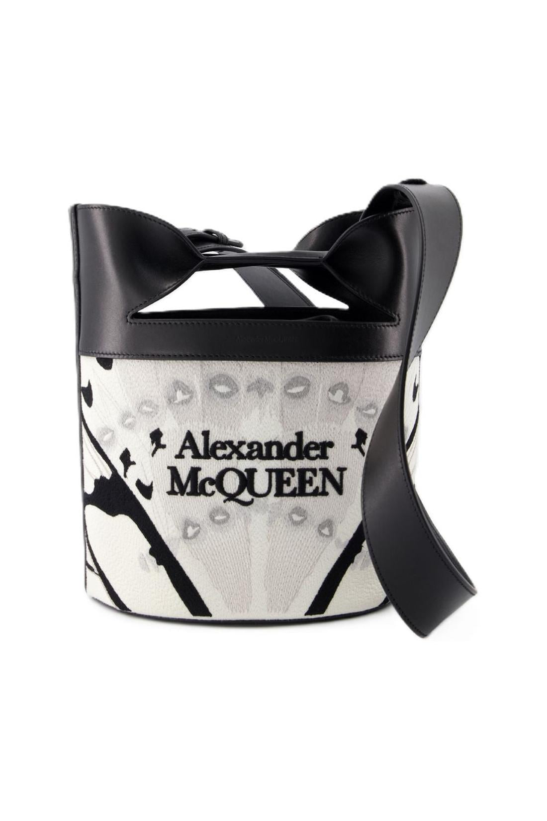 The Bucket Bow Shoulder Bag - Alexander McQueen - Leather - White