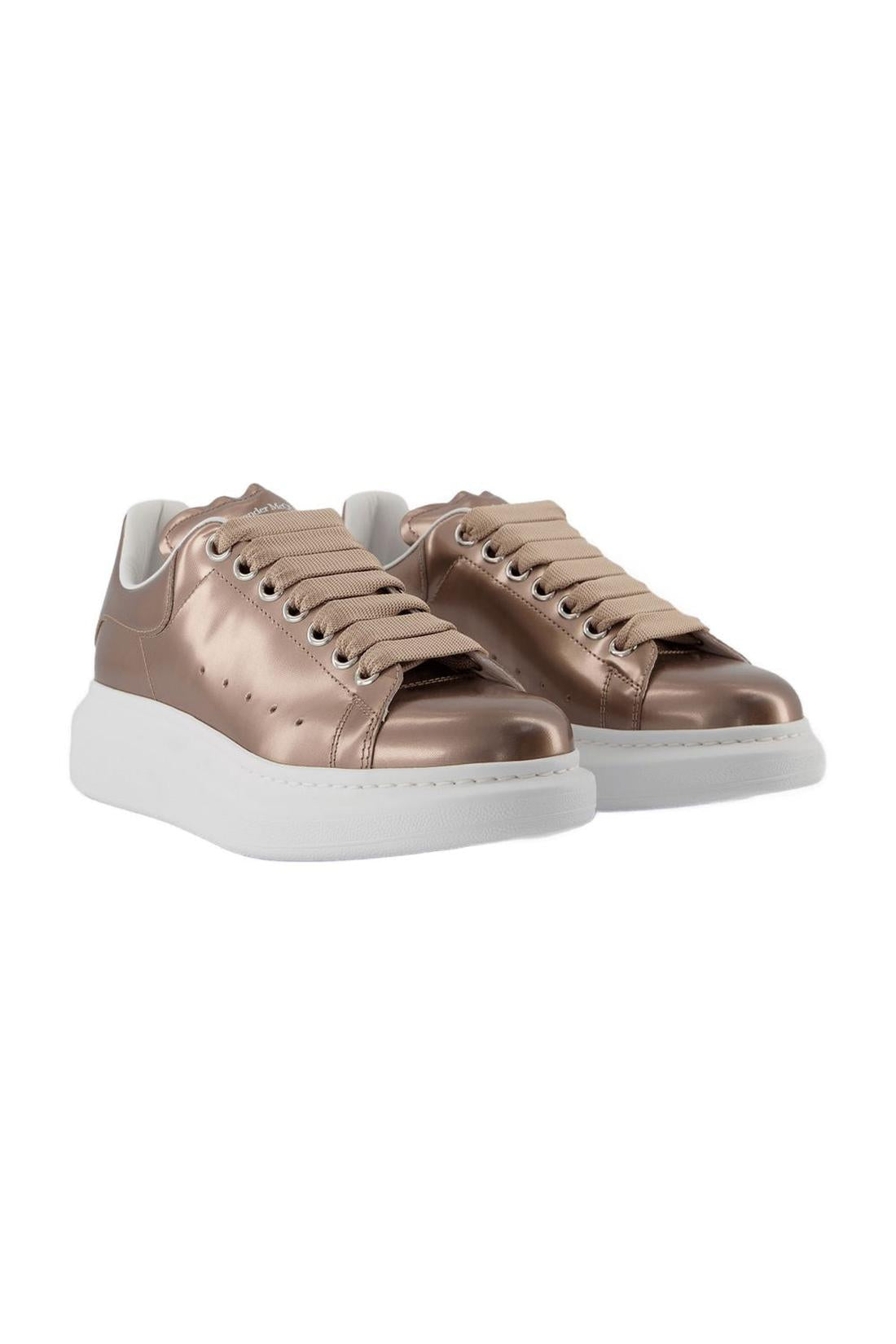 Oversized sneakers - Alexander McQueen - leather - beige