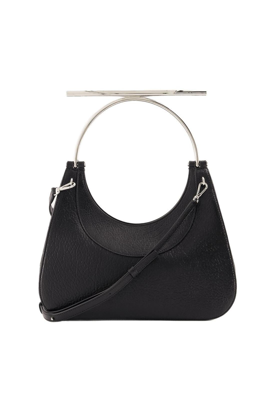 Cross Bar Handbag - Alexander McQueen - Leather - Black/Silver