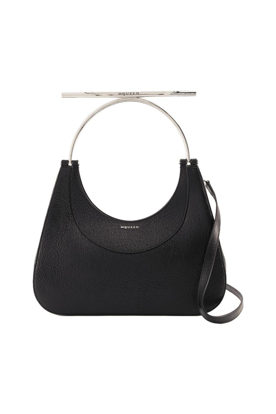 Cross Bar Handbag - Alexander McQueen - Leather - Black/Silver