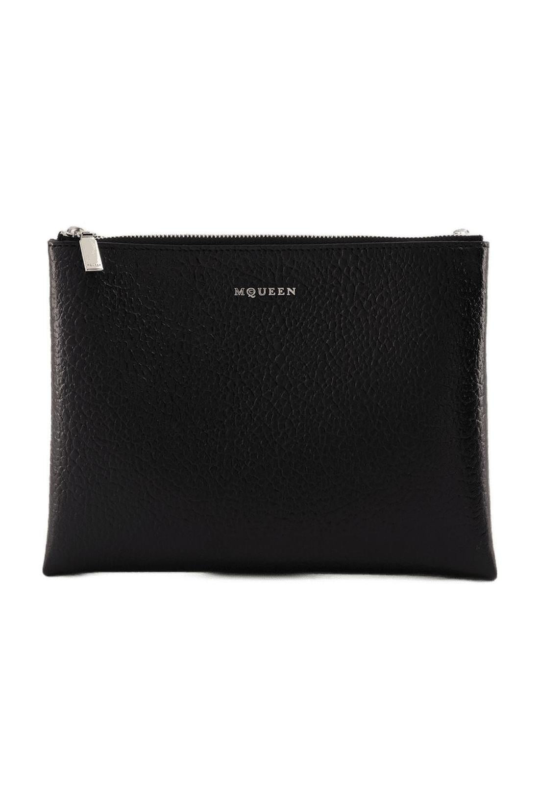 Cross Bar Clutch - Alexander McQueen - Leather - Black/Silver