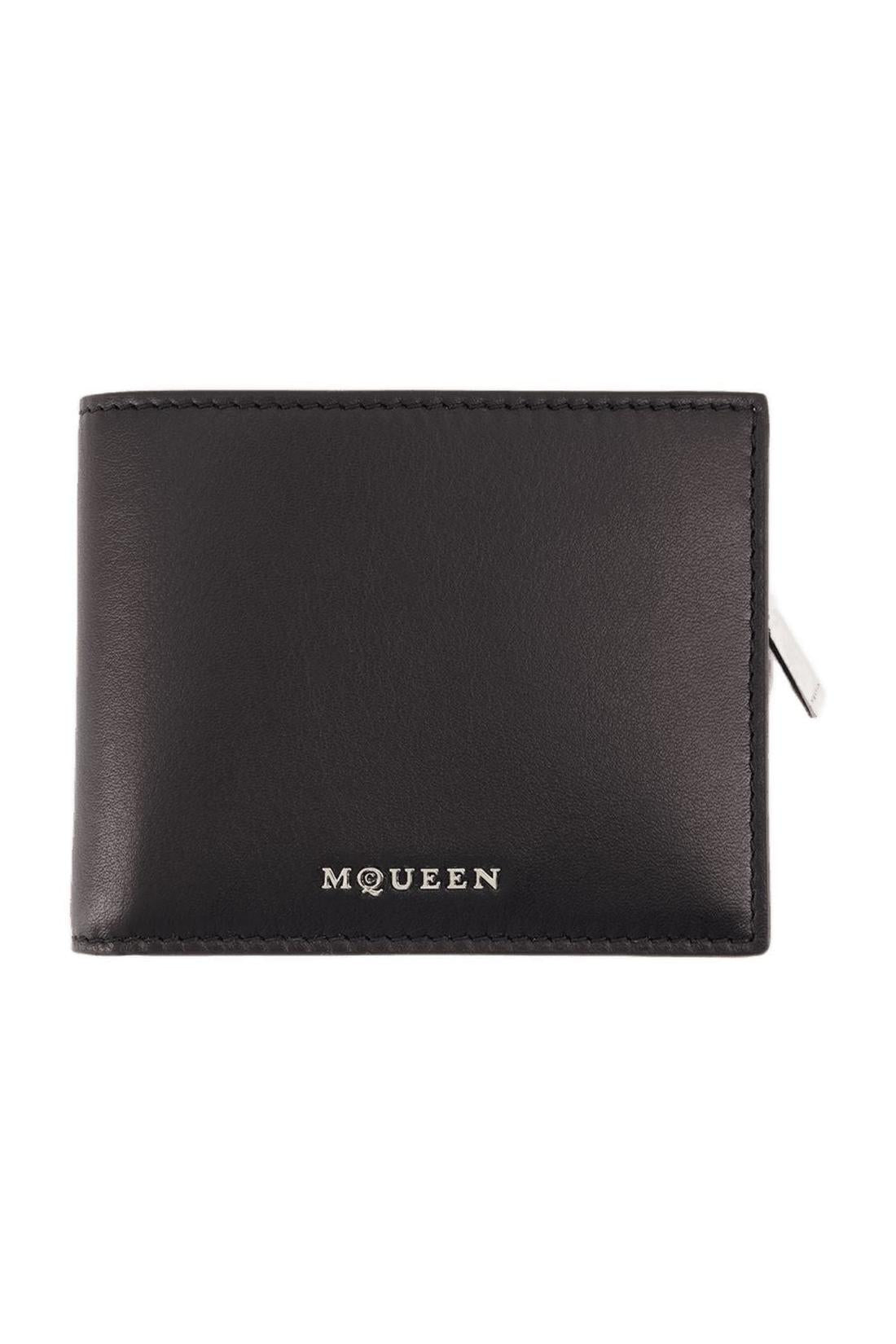 2-in-1 Wallet - Alexander McQueen - Leather - Black/Silver