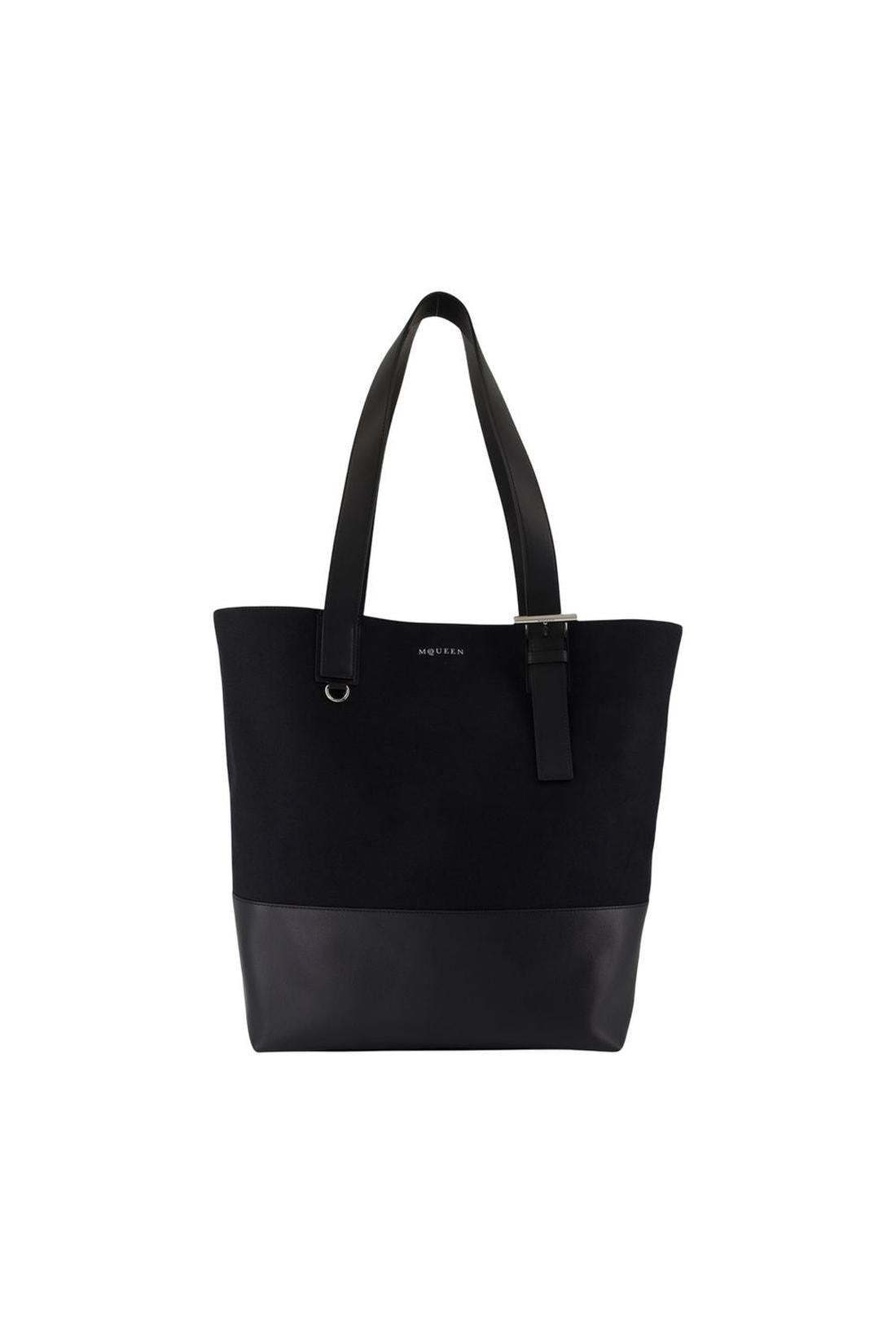 Cabas T Bar Shopper - Alexander McQueen - Canvas - Schwarz-Taschen-Alexander McQueen-One size-black-ARCHIVIST