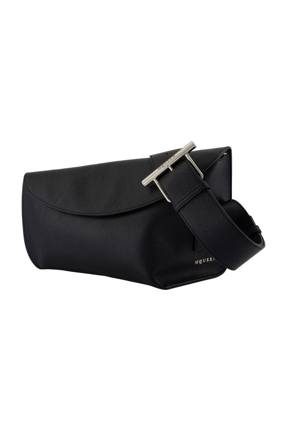 Alexander McQueen-T-Schultertasche T Bar Sling Large - Alexander McQueen - Leder - Schwarz-Taschen-Black-Deal-Outlet-by-ARCHIVIST