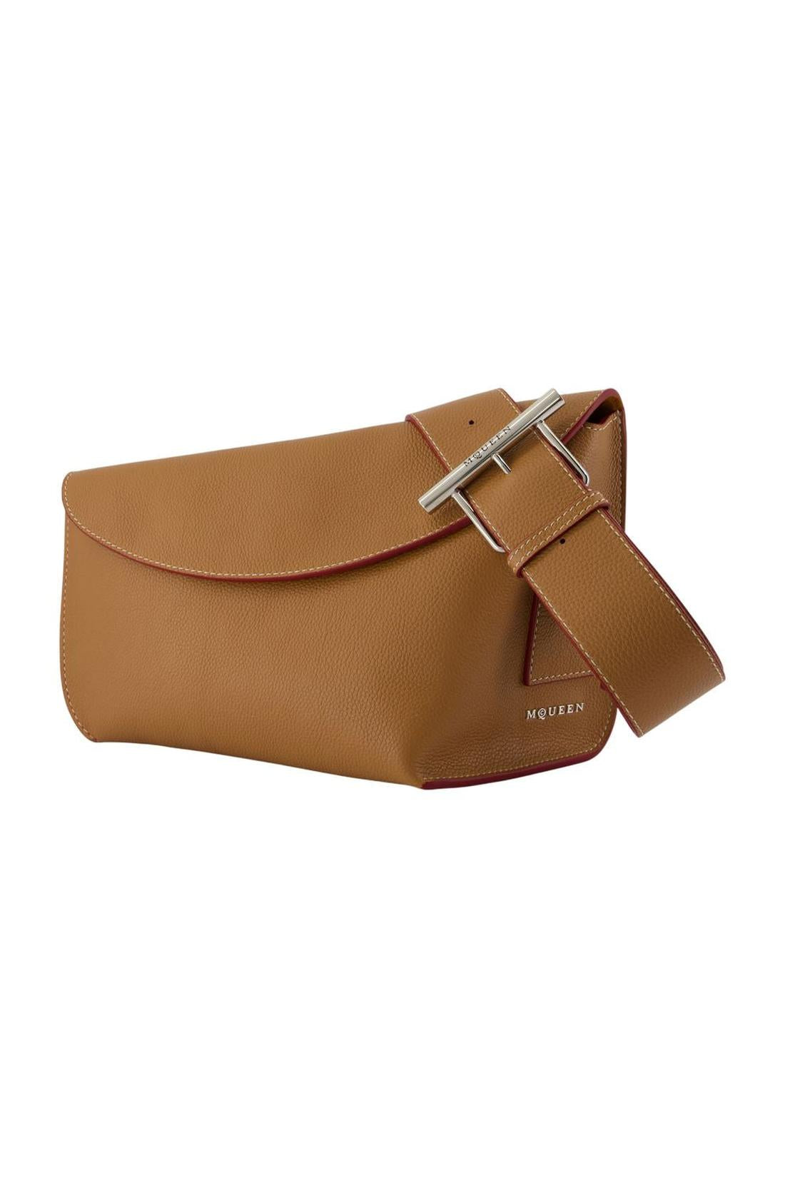 Alexander McQueen-T-Schultertasche T Bar Sling Large - Alexander McQueen - Leder - Braun-Taschen-Black-Deal-Outlet-by-ARCHIVIST