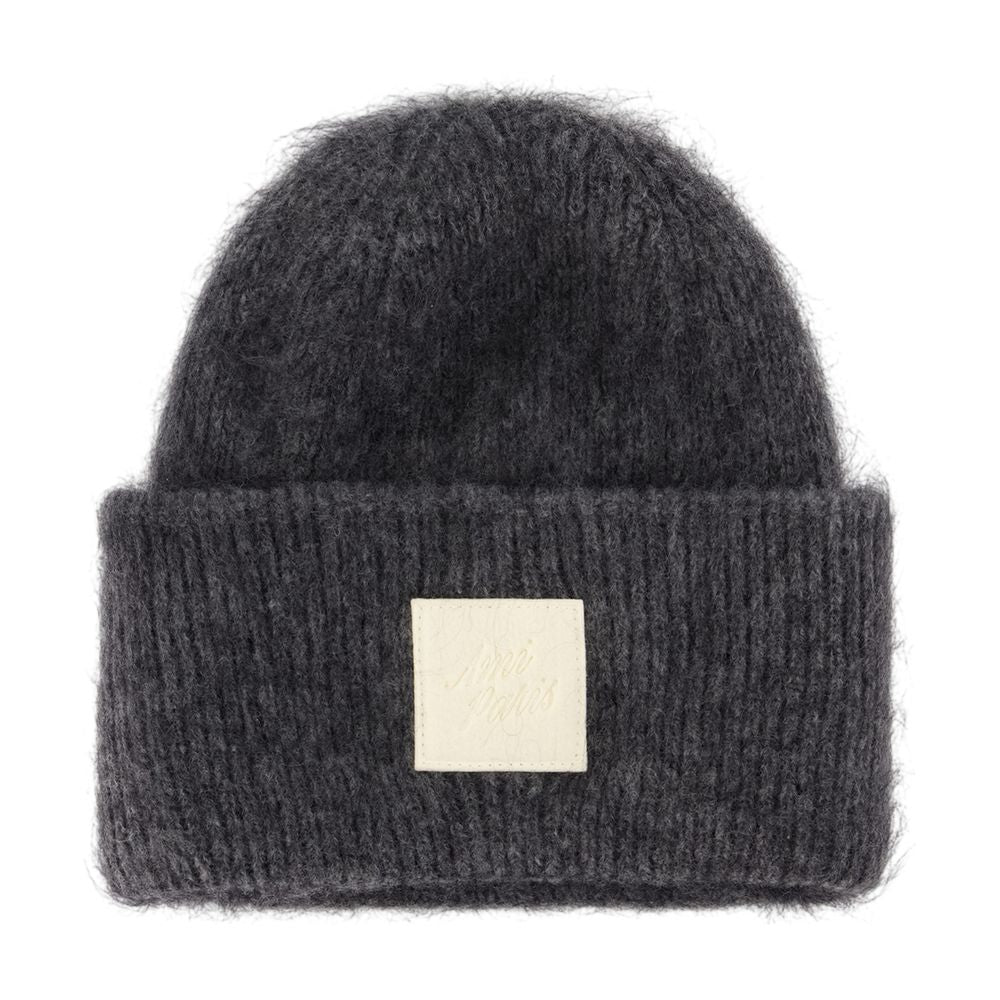 Patch Beanie - AMI Paris - Wolle - Grau