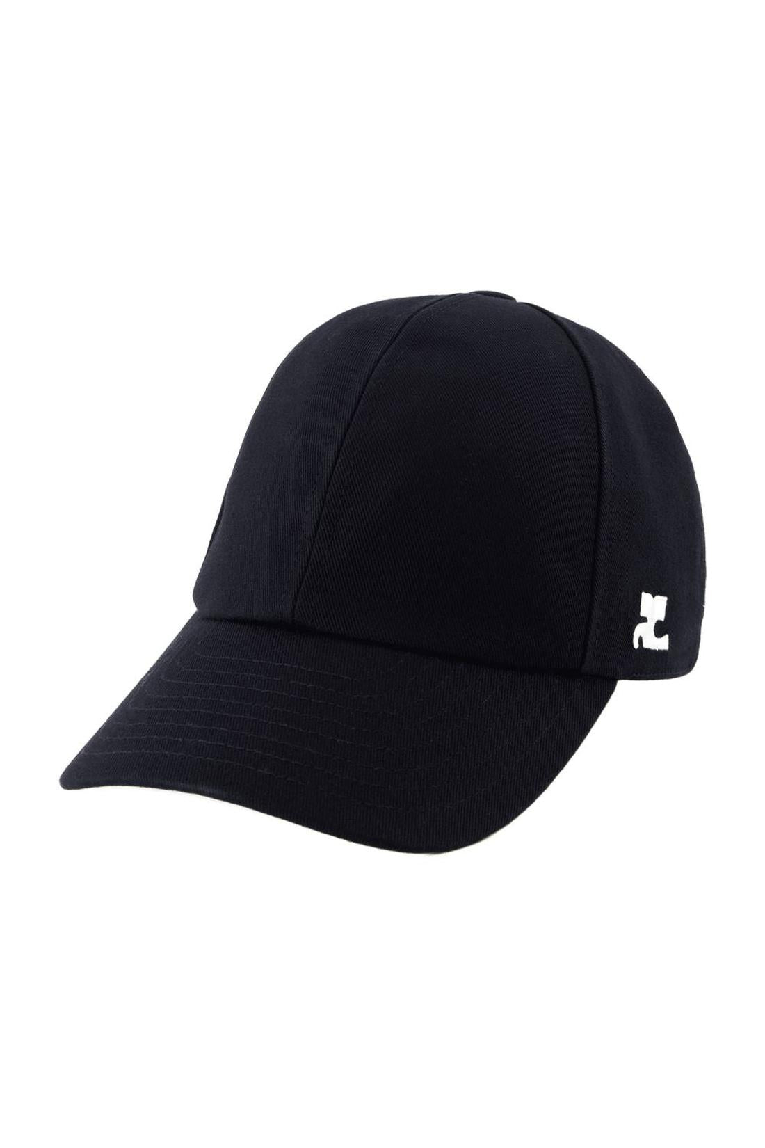 Courreges-Signature Cap - Courreges - Baumwolle - Schwarz-Outdoor-Black-Deal-Outlet-by-ARCHIVIST