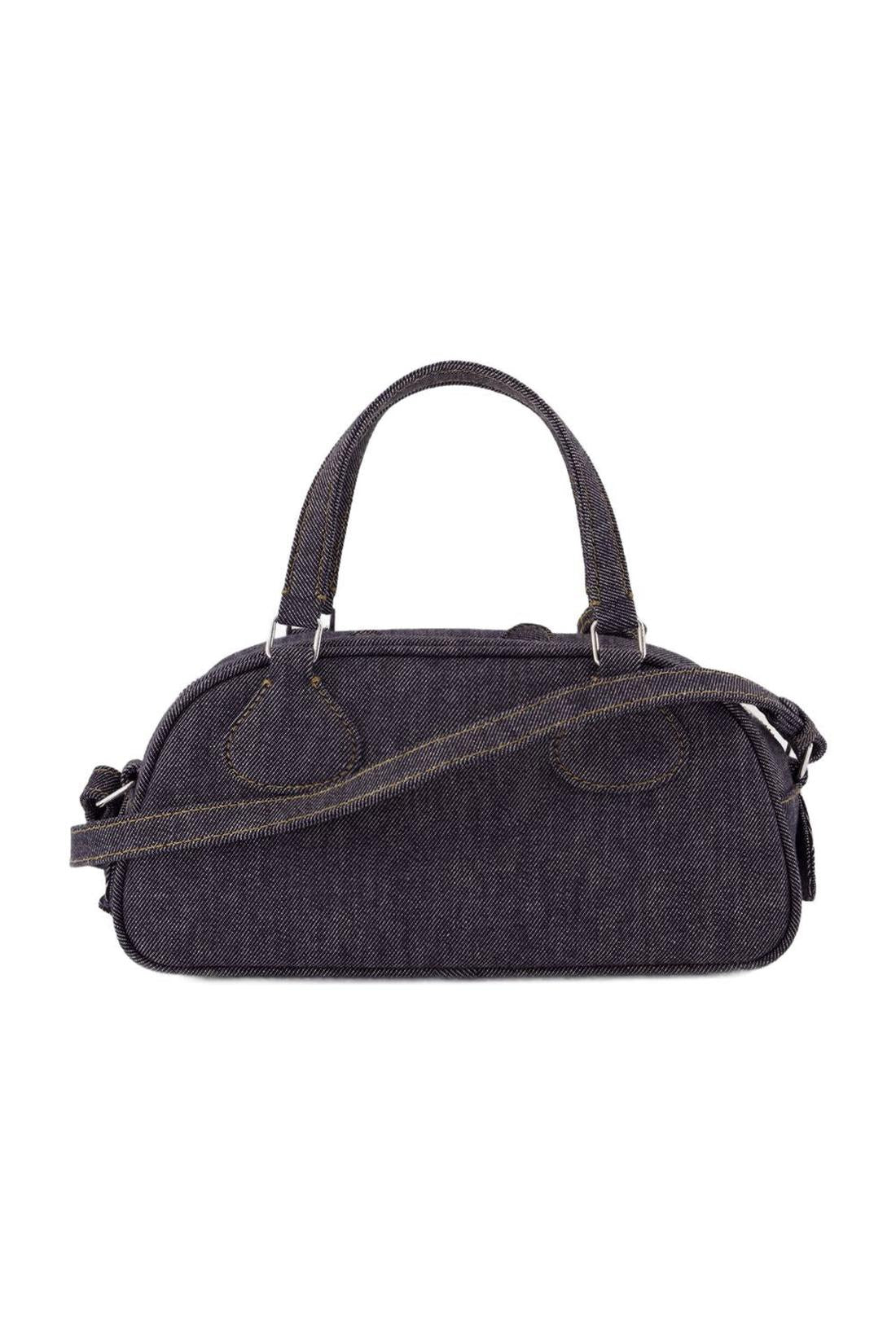 Friday Bowling Baguette Shoulder Bag - Courreges - Leather - Grey