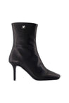 Courreges-Stiefeletten Square Toe 80 - Courreges - Leder - Schwarz-Stiefel & Stiefeletten-Black-Deal-Outlet-by-ARCHIVIST