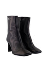Courreges-Stiefeletten Square Toe 80 - Courreges - Leder - Schwarz-Stiefel & Stiefeletten-Black-Deal-Outlet-by-ARCHIVIST