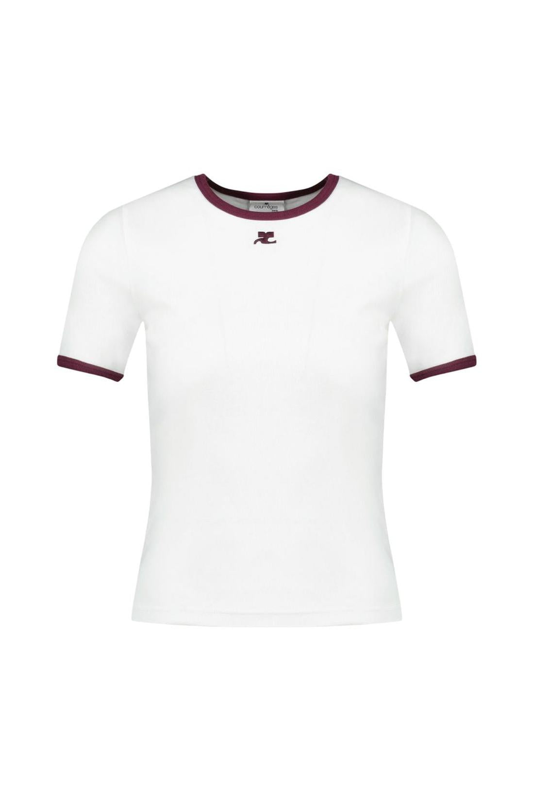 Courreges-Signature T-Shirt - Courreges - Baumwolle - Weiß-Shirts-Black-Deal-Outlet-by-ARCHIVIST