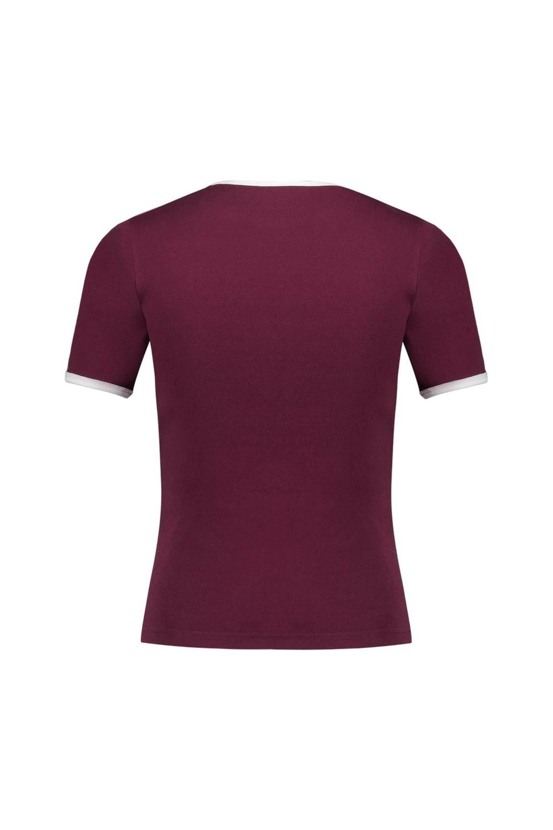 Courreges-Signature T-Shirt - Courreges - Baumwolle - Bordeaux-Shirts-Black-Deal-Outlet-by-ARCHIVIST