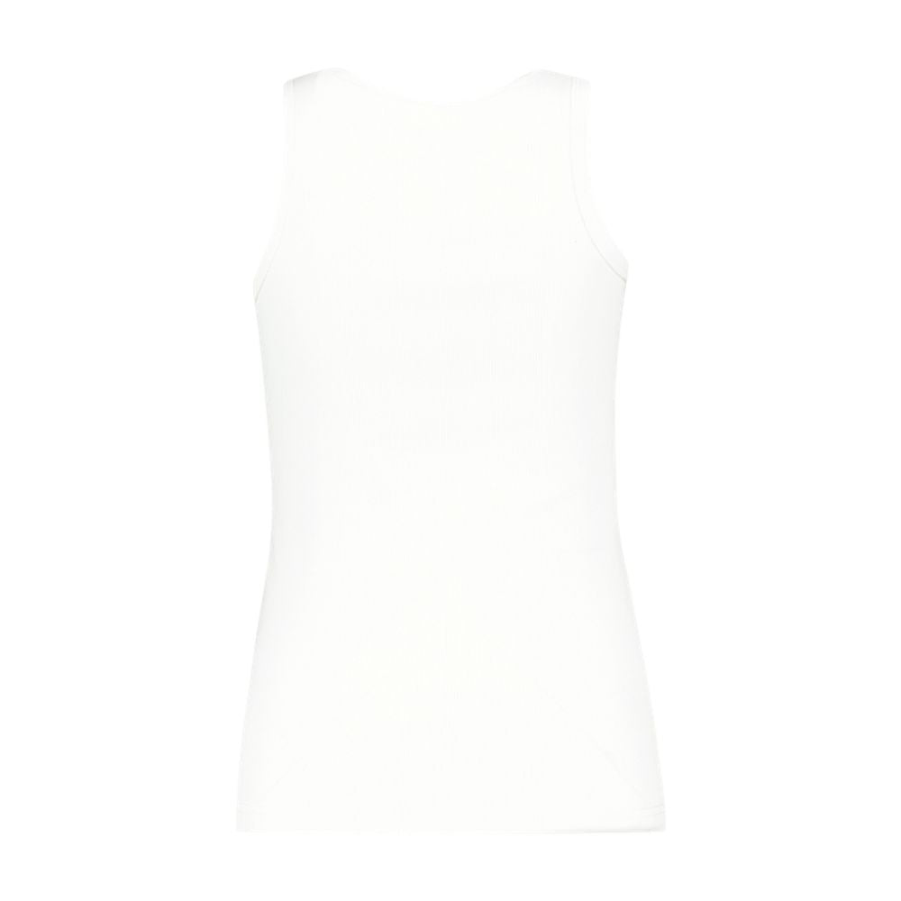 90's Rib T-Shirt - Courreges - Baumwolle - Weiß