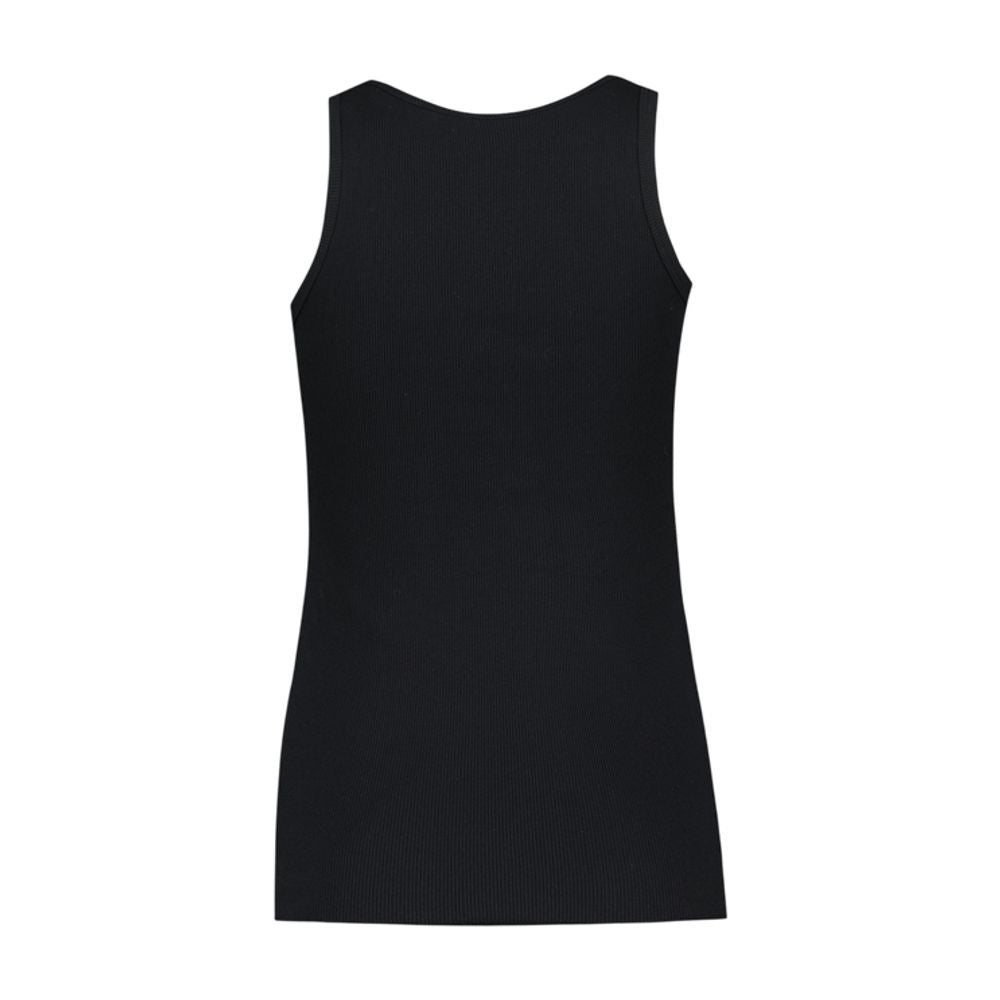 90's Rib T-Shirt - Courreges - Baumwolle - Schwarz