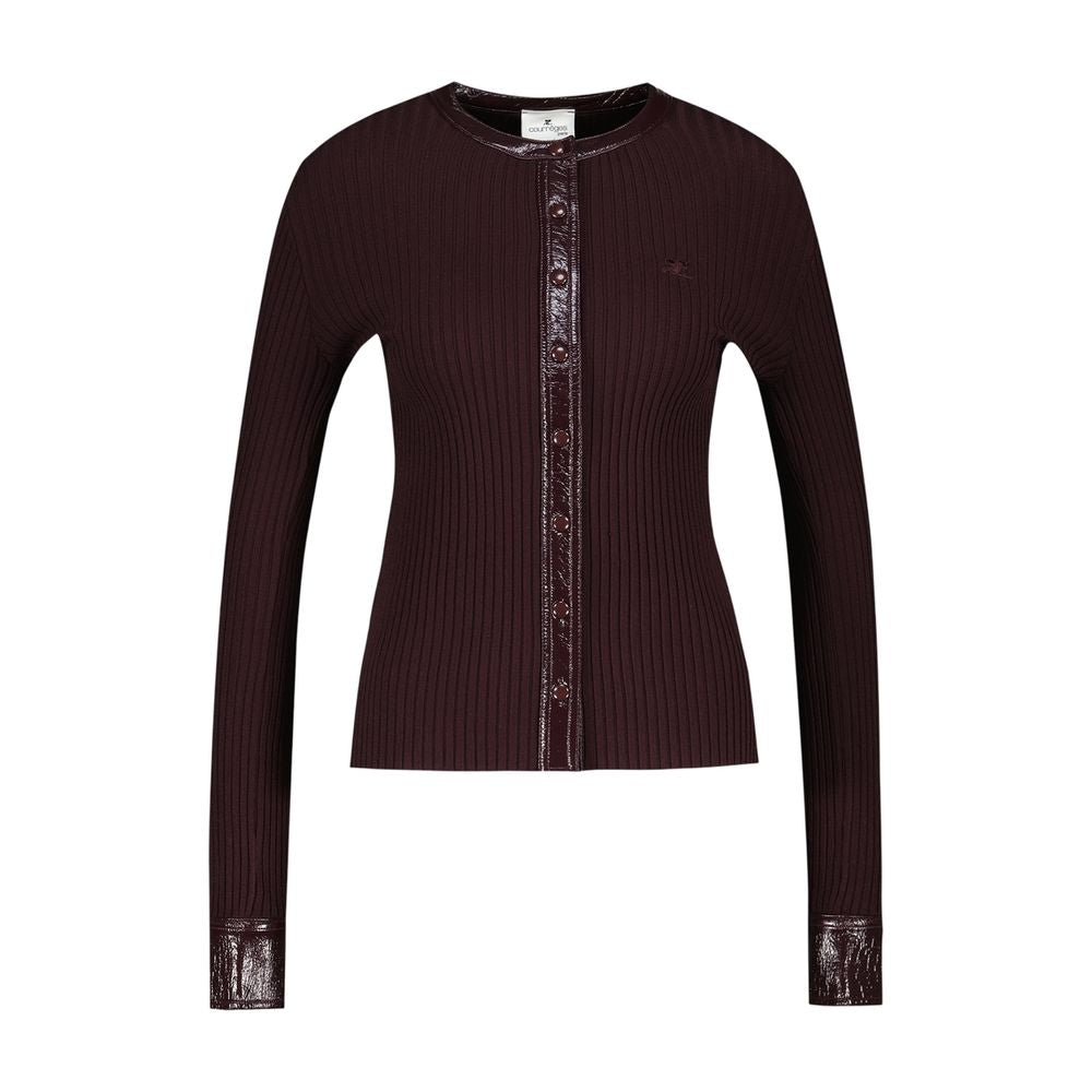 Contrasted Strickjacke - Courreges - Wolle - Bordeaux