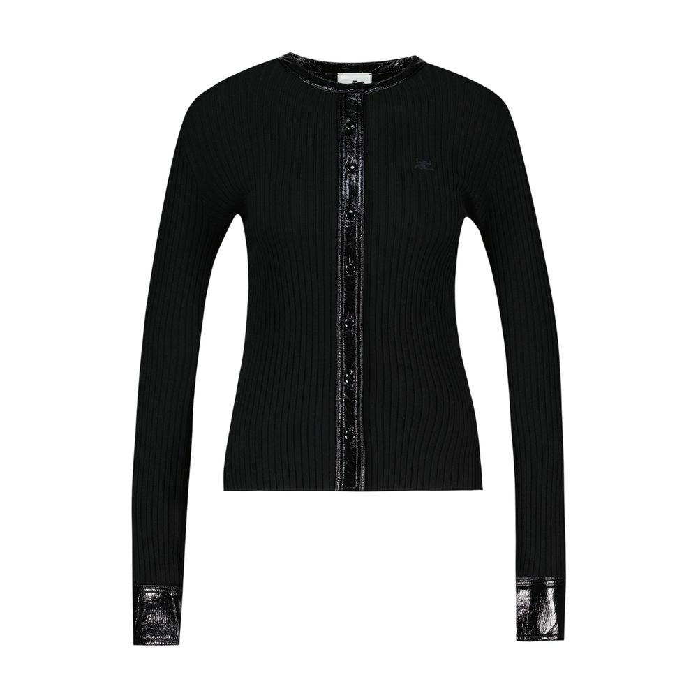 Contrasted Strickjacke - Courreges - Wolle - Schwarz