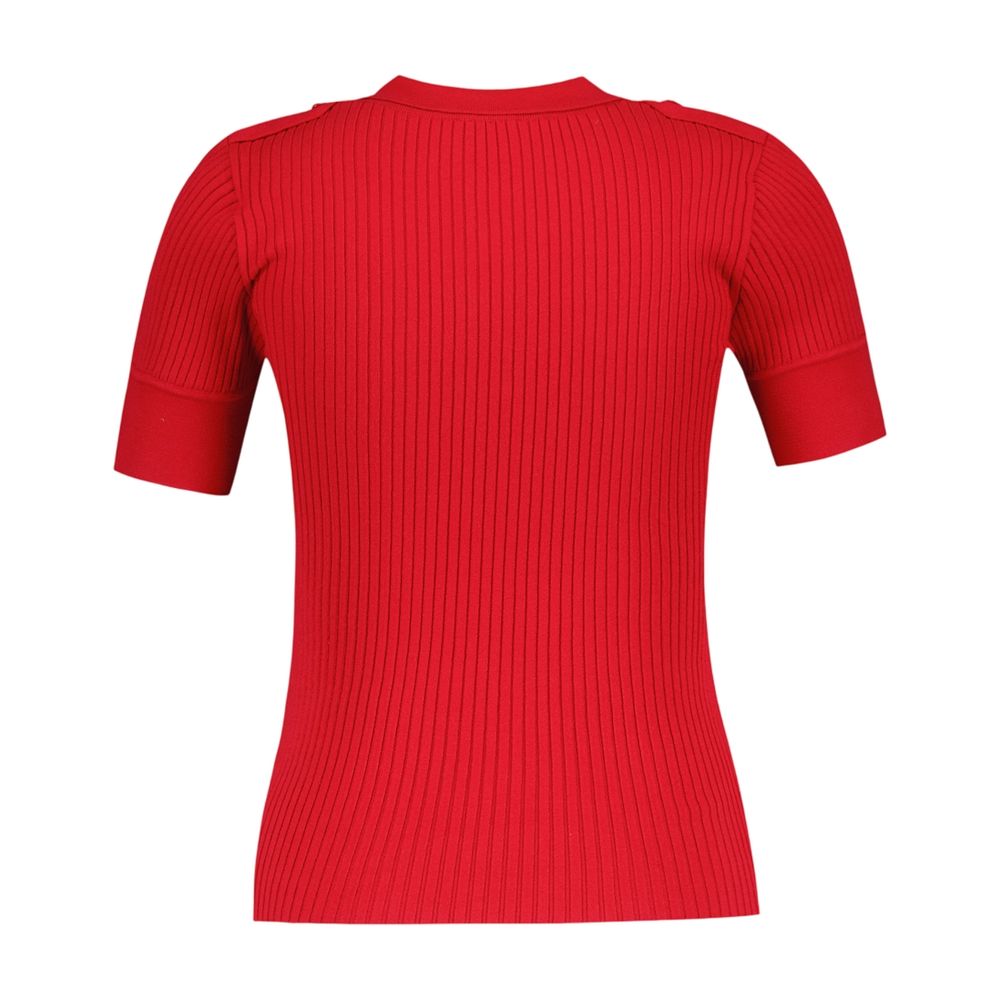 Sweater Ss Polo - Courreges - Baumwolle - Rot