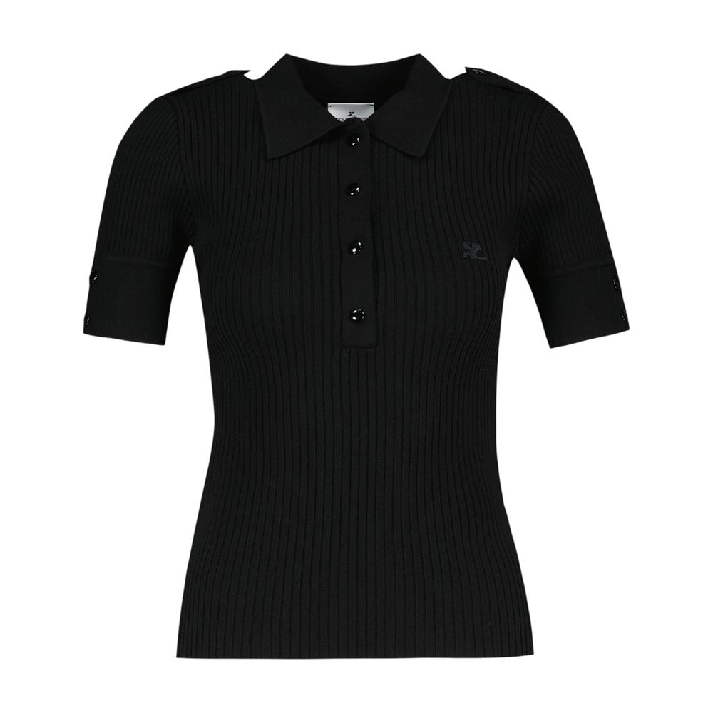T-Shirt Ss - Courreges - Baumwolle - Schwarz