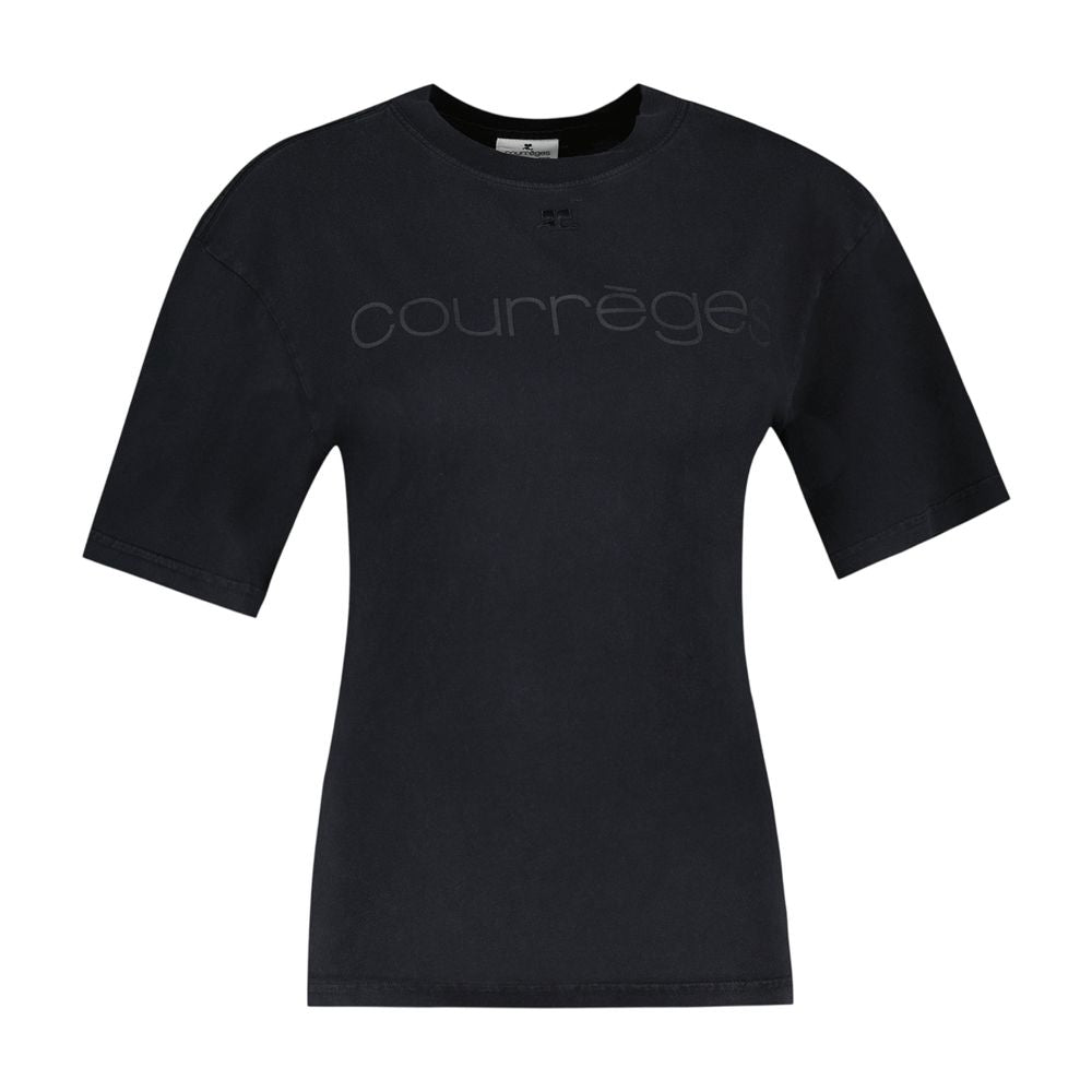 Logo T-Shirt - Courreges - Baumwolle - Schwarz